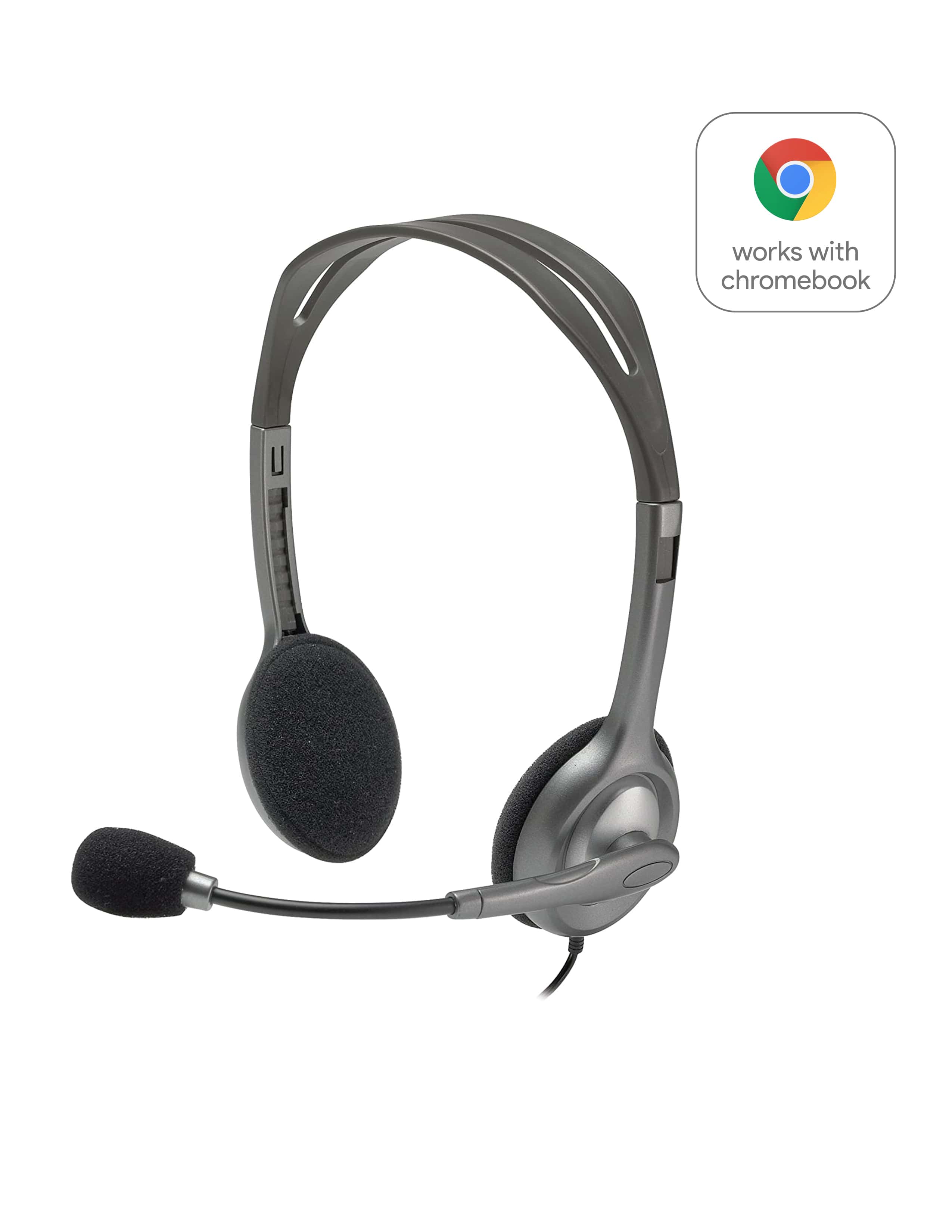 Logitech H111 Headset Bedraad Hoofdband Kantoor/callcenter Grijs (981-000593) thumbnail