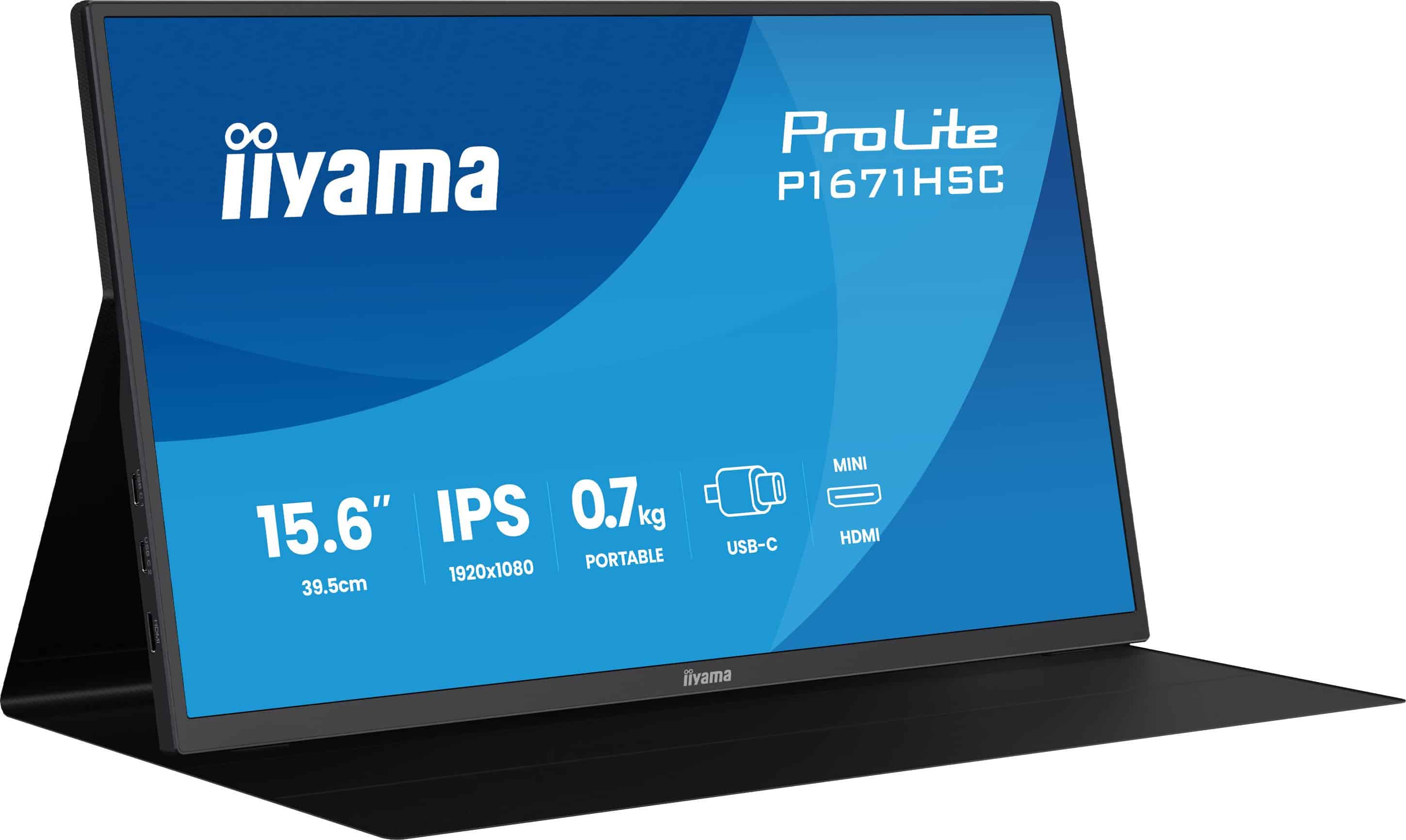 iiyama ProLite P1671HSC-B1 computer monitor 39,6 cm (15.6) 1920 x 1080 Pixels Full HD LED Zwart (P1671HSC-B1) thumbnail