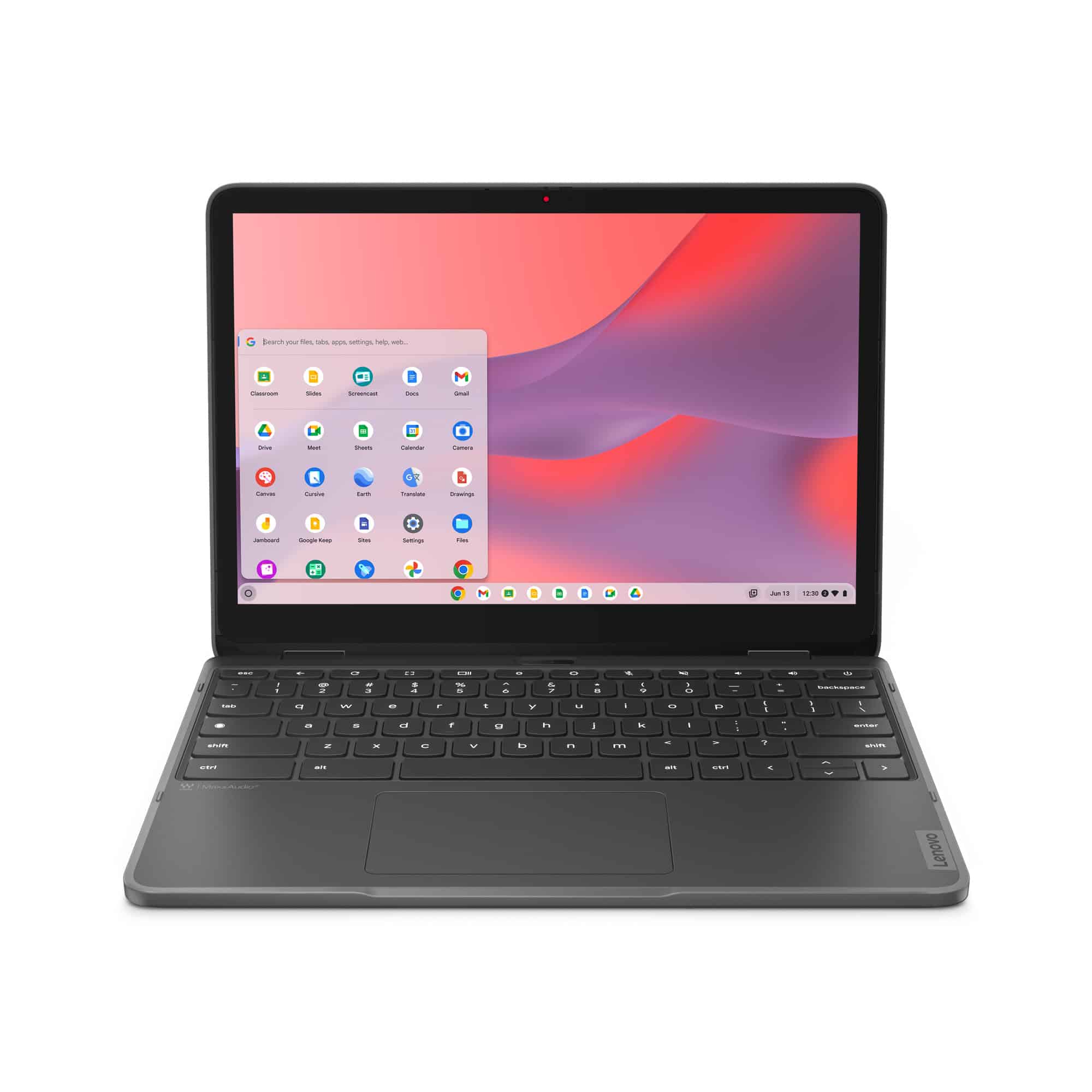 Lenovo 500e Yoga Chromebook Gen 4 Intel® N N100 31 cm (12.2) Touchscreen WUXGA 8 GB LPDDR5-SDRAM 64 GB eMMC Wi-Fi 6E (802.11ax) ChromeOS Engels Grijs (82W4000GMH) thumbnail