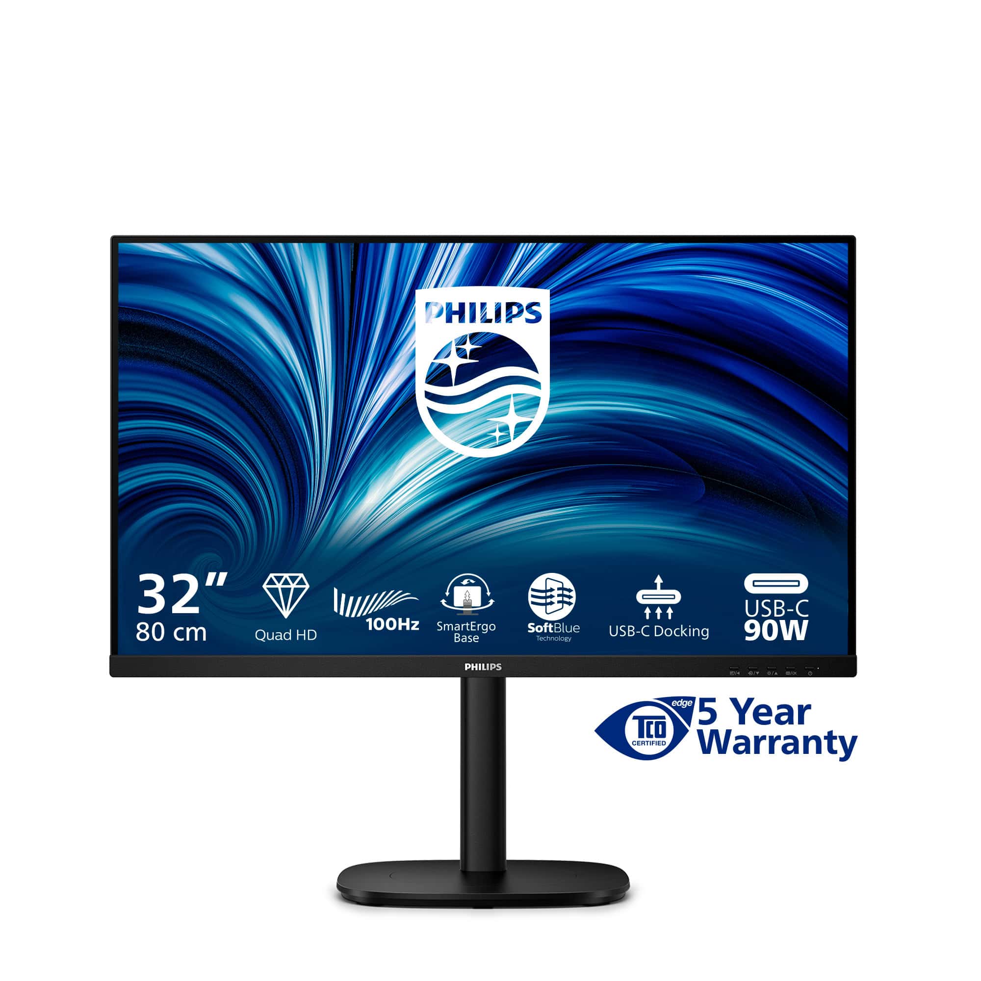 Philips 32B2U3601/00 computer monitor 80 cm (31.5) 2560 x 1440 Pixels Quad HD LCD Zwart (32B2U3601/00) thumbnail