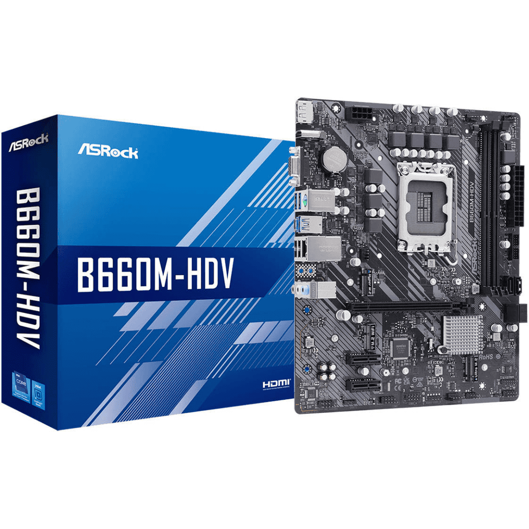 ASRock B660M-HDV                1700 mATX HDMI/DP       DDR4 retail (90-MXBH40-A0UAYZ) thumbnail
