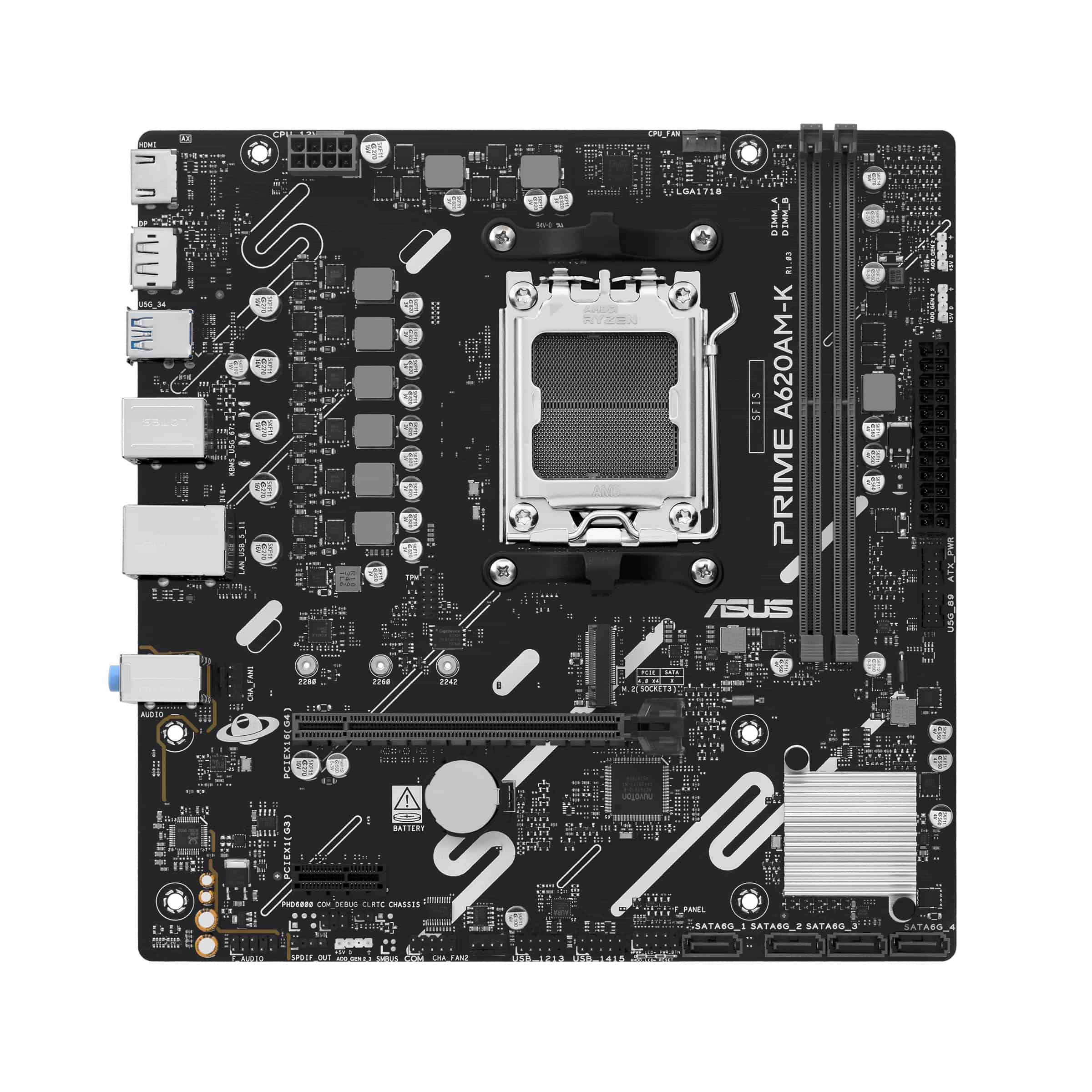 ASUS PRIME A620AM-K AMD A620A Socket AM5 micro ATX (90MB1GX0-M0EAY0) thumbnail