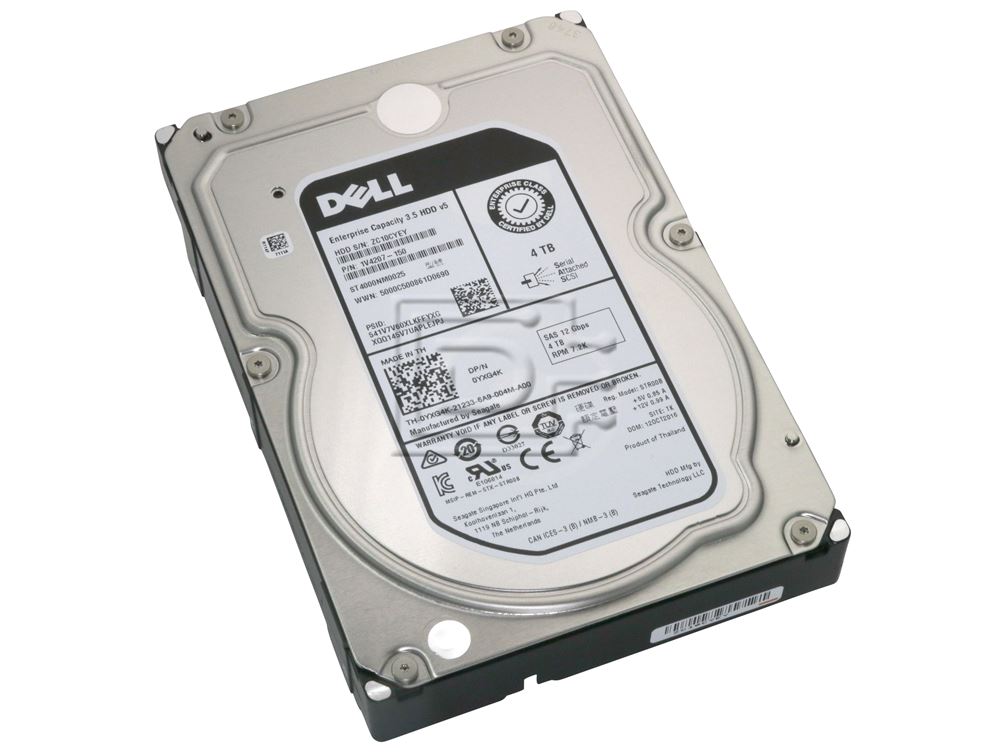 Dell 4TB 7.2K 12G 3.5INCH SAS HDD (0YXG4K-RFB) thumbnail