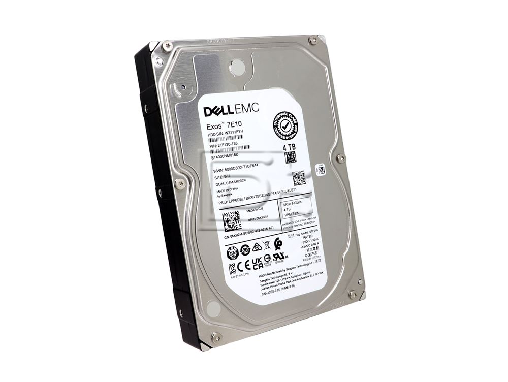 Dell 4TB 7.2K 3.5 SATA 6G 6KR2M (6KR2M-RFB) thumbnail