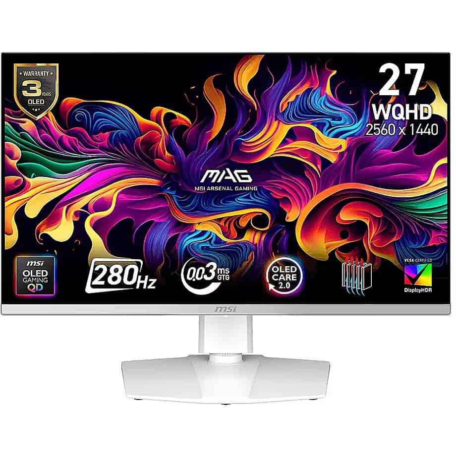 MSI MAG 272QPWDE QD-OLED X28 Gaming Monitor - 2560x1440 (WQHD) (9S6-3CD79A-041) thumbnail
