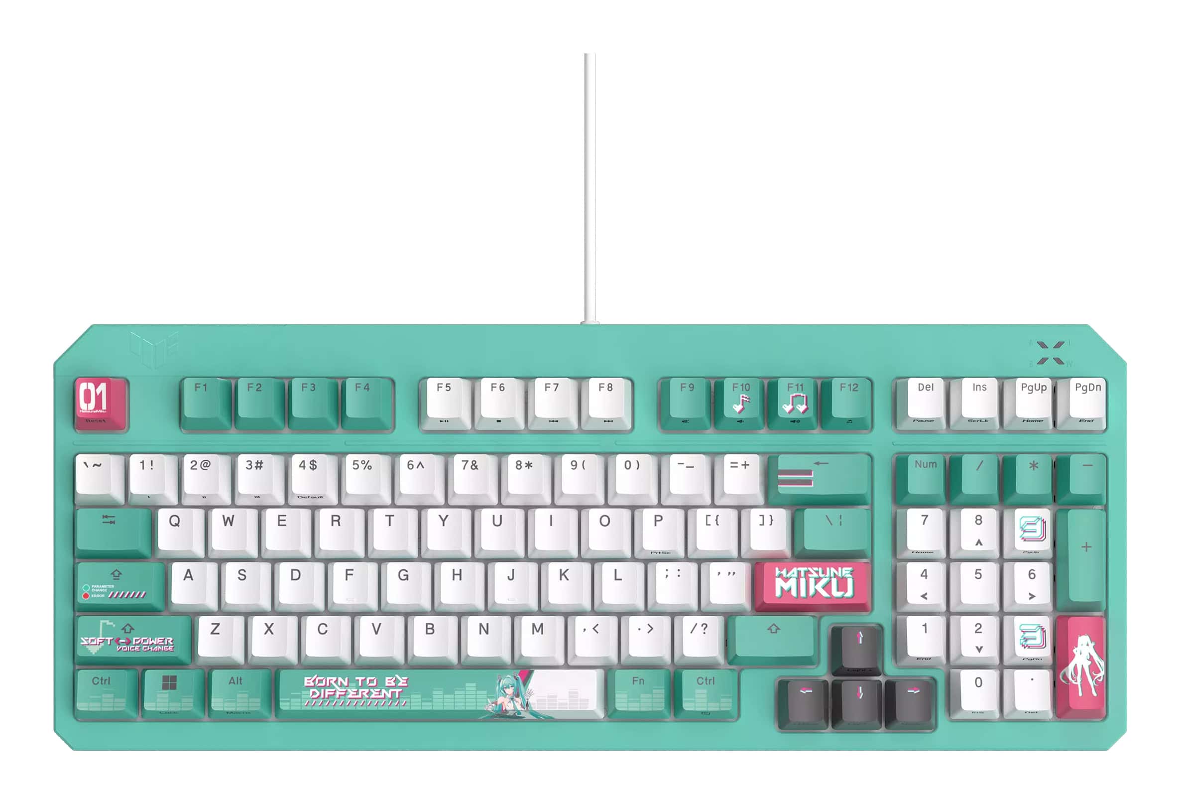 ASUS TUF Gaming K3 Gen II Hatsune Miku Edition toetsenbord Gamen USB Meerkleurig (90MP0460-BKUA30) thumbnail