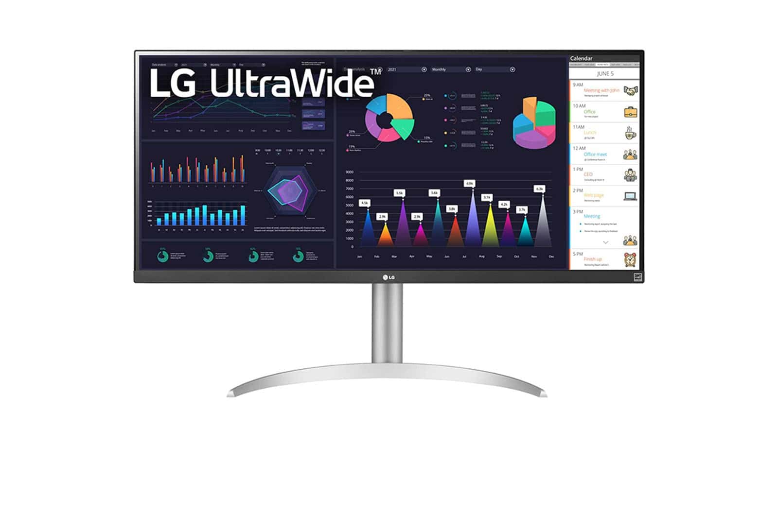 LG 34WQ650-W computer monitor 86,4 cm (34) 2560 x 1080 Pixels WFHD LCD Zilver, Wit (34WQ650-W.AEU) thumbnail