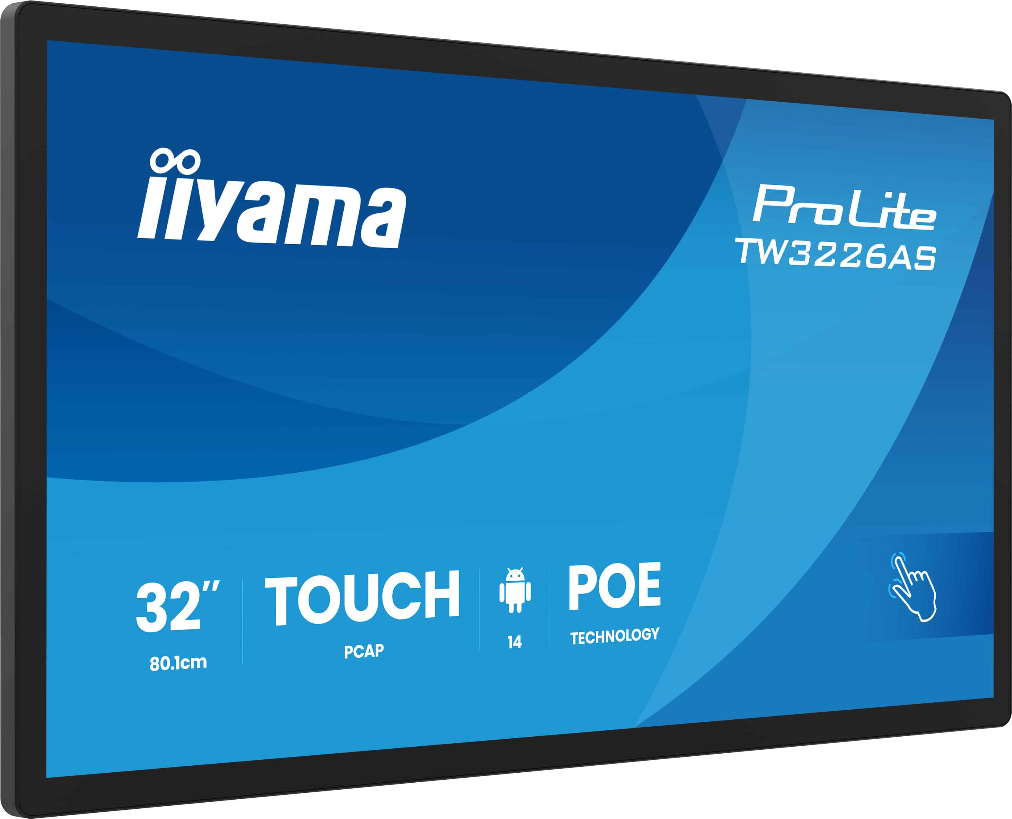 iiyama TW3226AS-B3P beeldkrant Kiosk-ontwerp 80 cm (31.5") LED Wifi 430 cd/m² Full HD Zwart Touchscreen Type processor Android 24/7 (TW3226AS-B3P) thumbnail