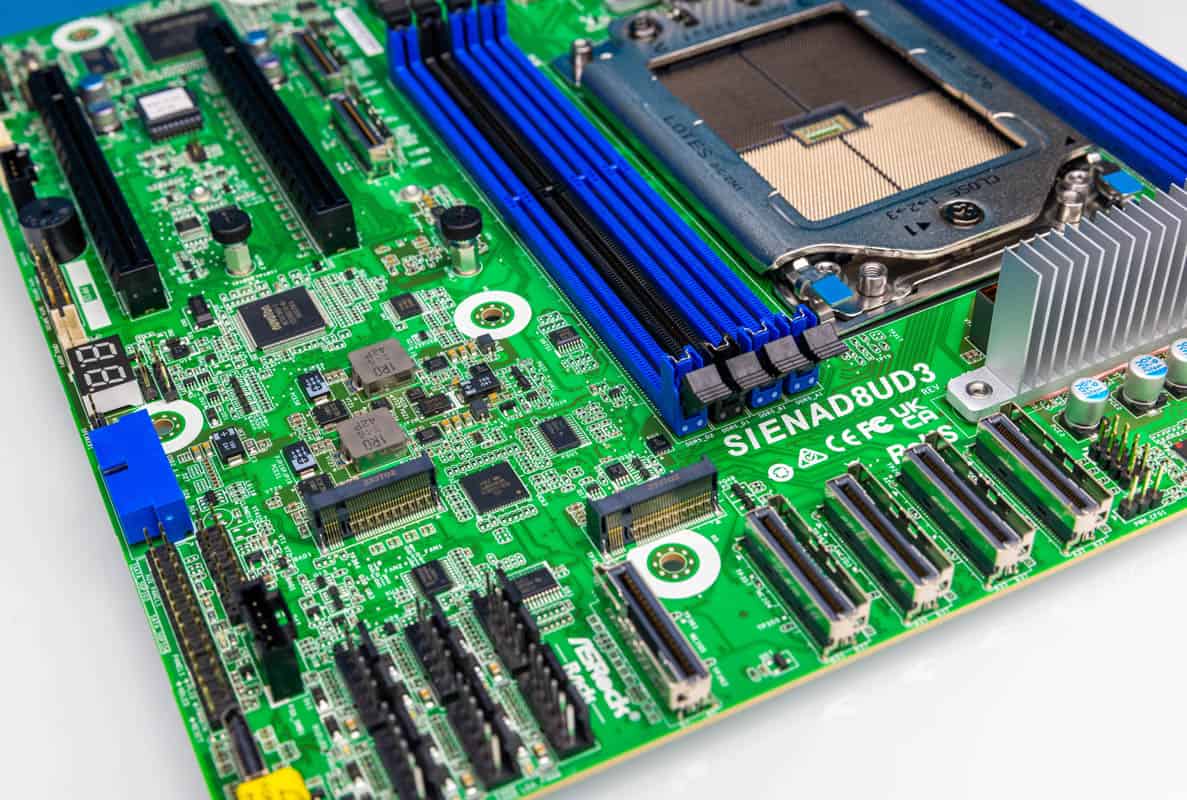 ASRock SIENAD8UD3, 1xSKT, LGA 4844, AMD EPYC 8004, SoC, SATA, NVMe, 2xM.2, 2xGbE, IPMI (SIENAD8UD3) thumbnail