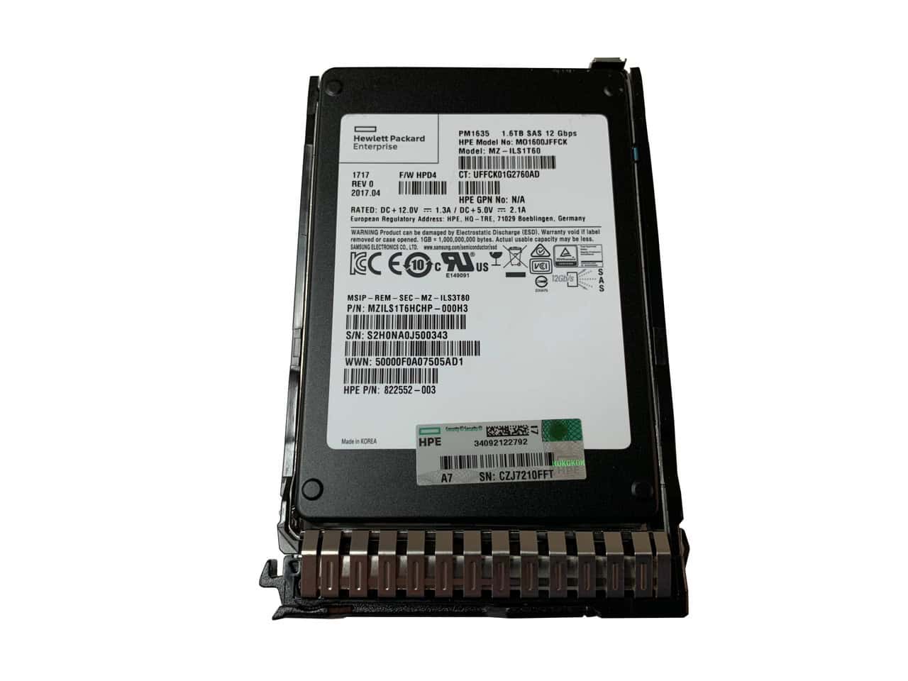 HP SSD 1.6TB SFF SAS SC (P22582-001-RFB) thumbnail