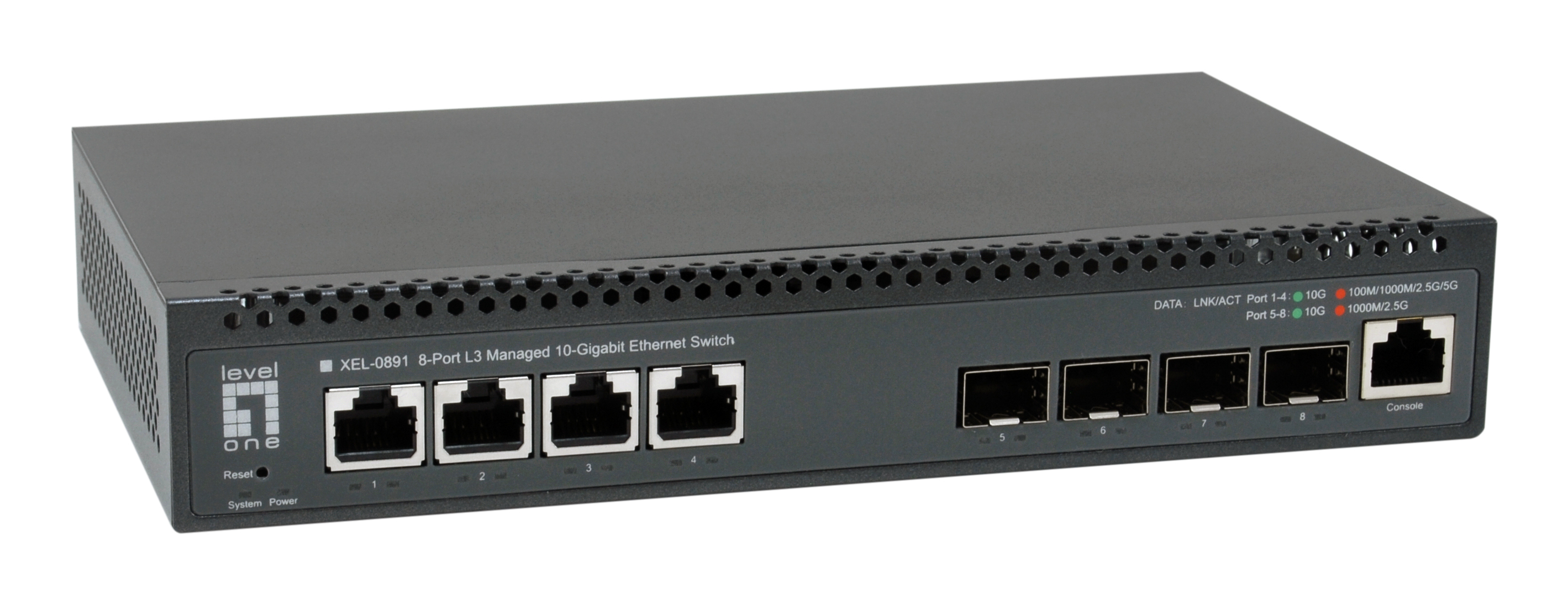 LevelOne XEL-0891 Managed L3 10G Ethernet (100/1000/10000) Desktop Grijs (XEL-0891) thumbnail