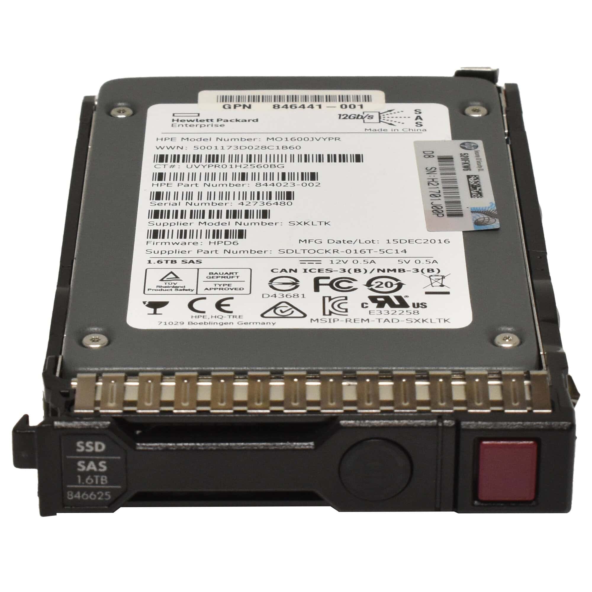 HP DRV SSD 1.6TB 12G SFF SAS (846625-001) thumbnail