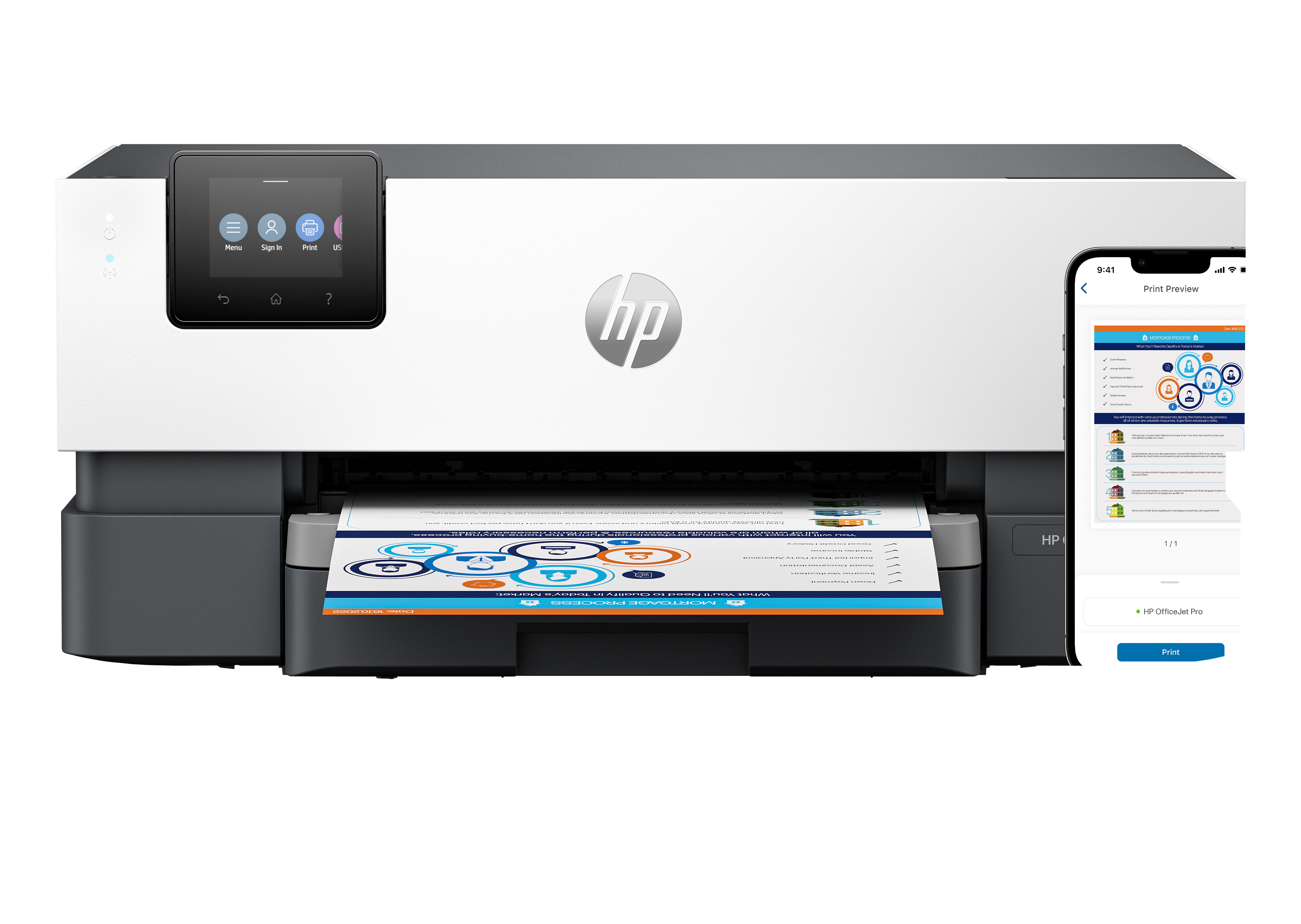 HP OfficeJet Pro 9117b Draadloos Kleur Printer, Dubbelzijdig printen (5A0S0C#629) thumbnail