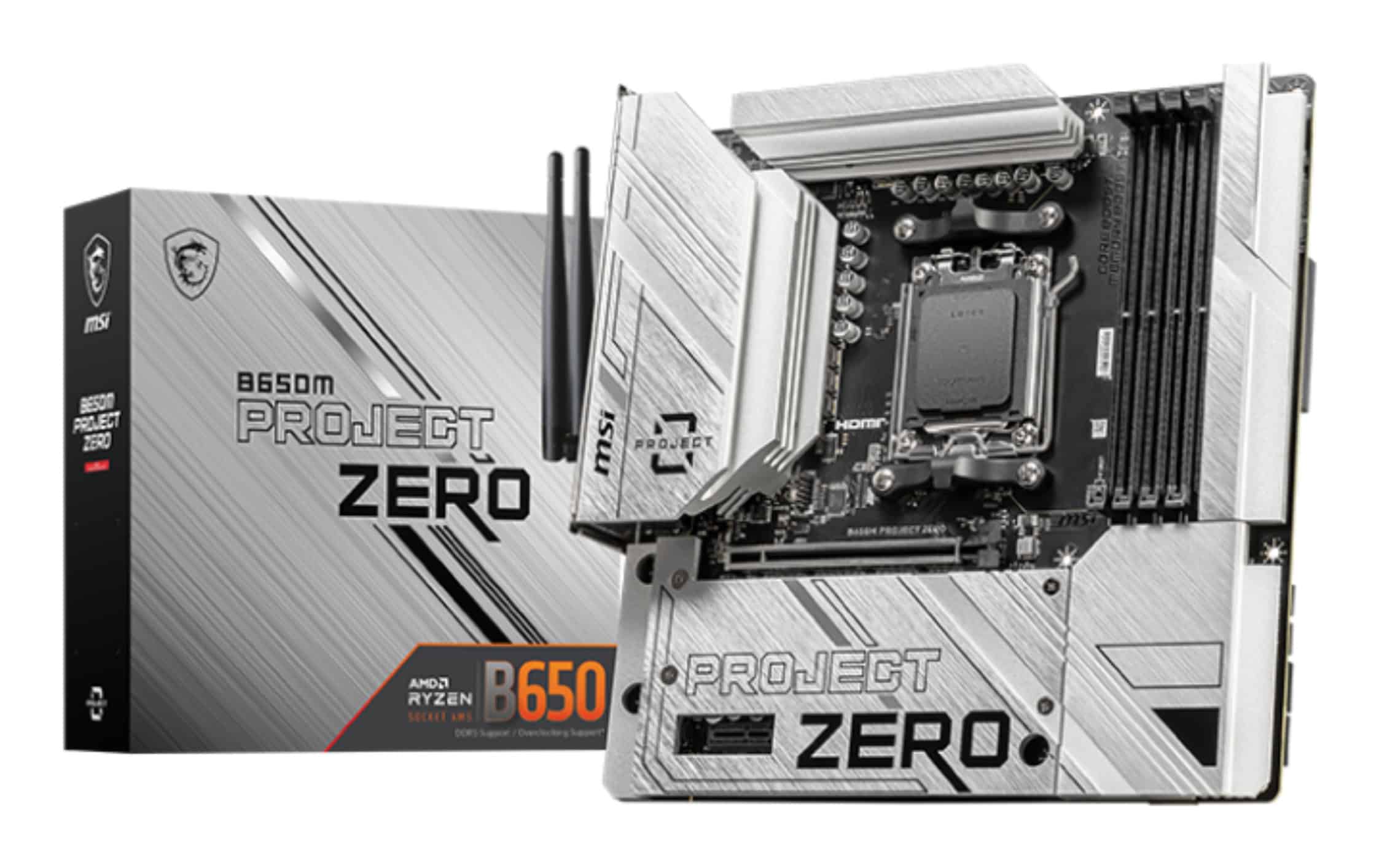 MSI B650M PROJECT ZERO moederbord AMD B650 Socket AM5 micro ATX (B650M PROJECT ZERO) thumbnail