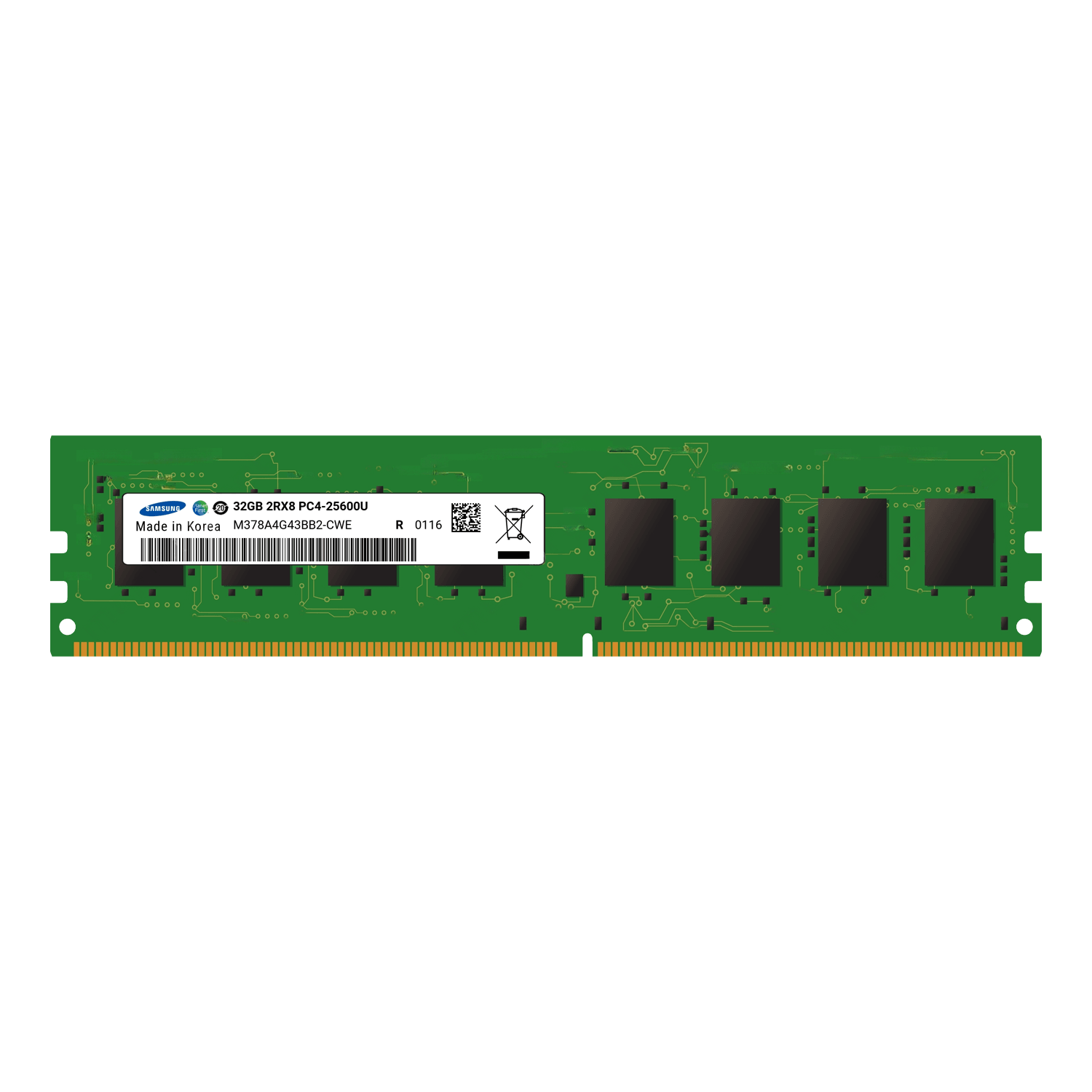 SAMSUNG 32GB (1*32GB) 2RX8 PC4-25600AA-U DDR4-3200MHZ UDIMM (M378A4G43BB2-CWE) thumbnail