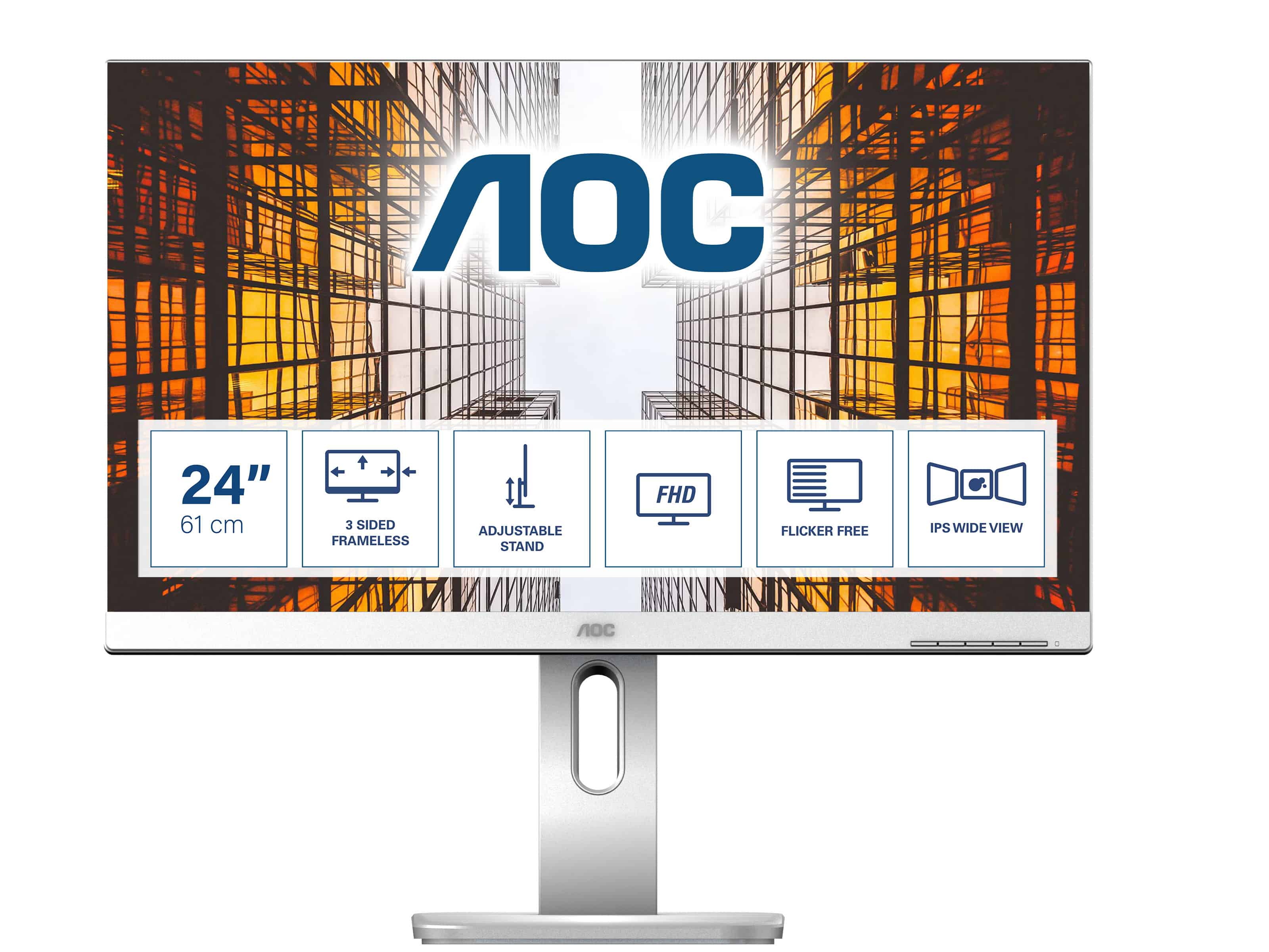 AOC P1 X24P1/GR computer monitor 61 cm (24) 1920 x 1200 Pixels WUXGA LED Grijs (X24P1/GR) thumbnail