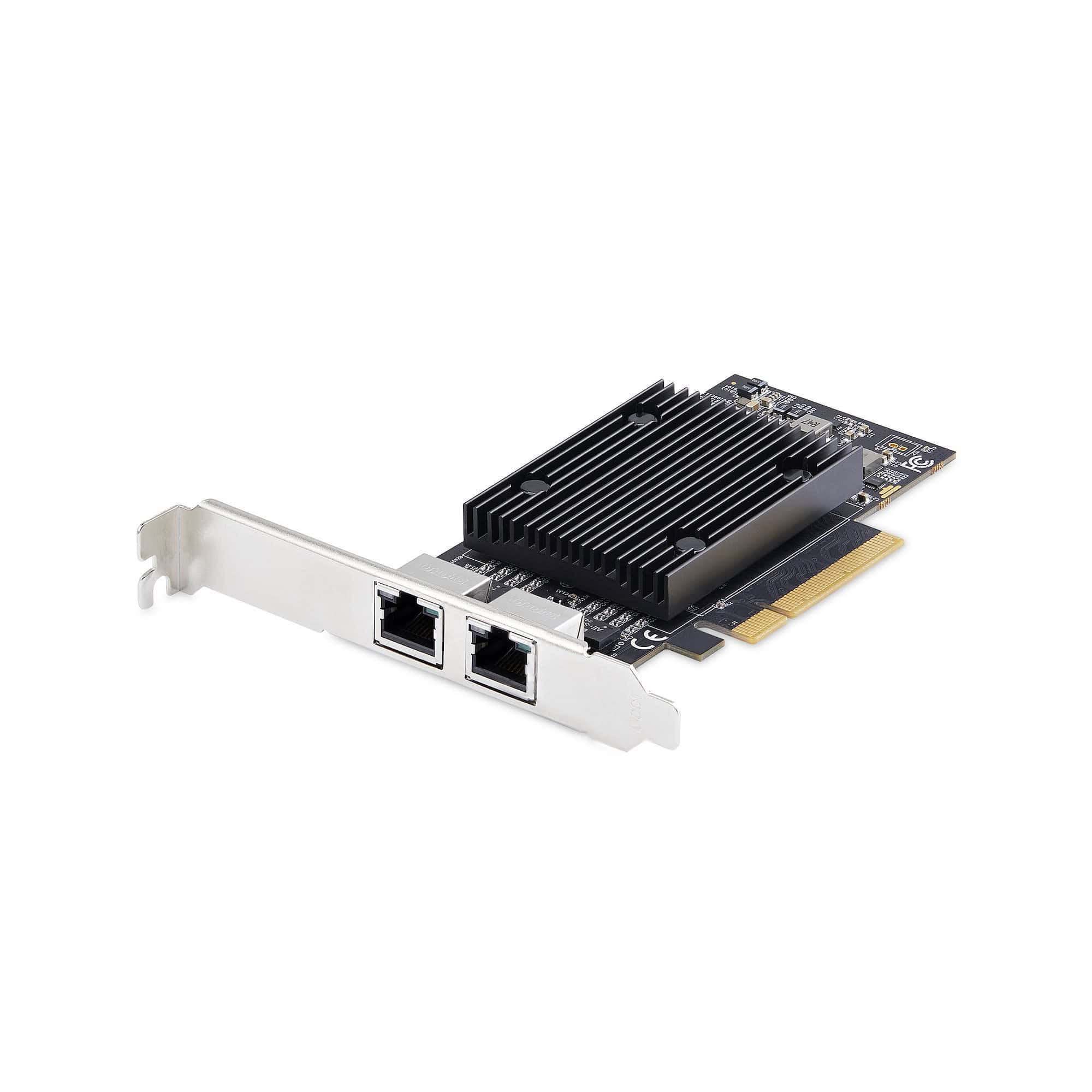 StarTech.com 2-Port PCIe 10Gb Ethernet Netwerkkaart, 10GbE Netwerk Adapter, Broadcom BCM57416 Chipset, Dual RJ45 10GBase-T/Gigabit, NIC Kaart, Windows & Linux, TAA (PR210B-NETWORK-CARD) thumbnail