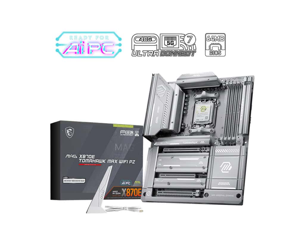 MSI MAG X870E TOMAHAWK MAX WIFI PZ moederbord AMD X870E Socket AM5 ATX (7E84-002R) thumbnail