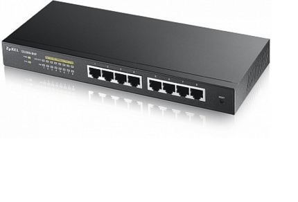 Zyxel GS1900-8HP Managed L2 Gigabit Ethernet (10/100/1000) Power over Ethernet (PoE) Zwart (GS1900-8HP-EU0102F) thumbnail