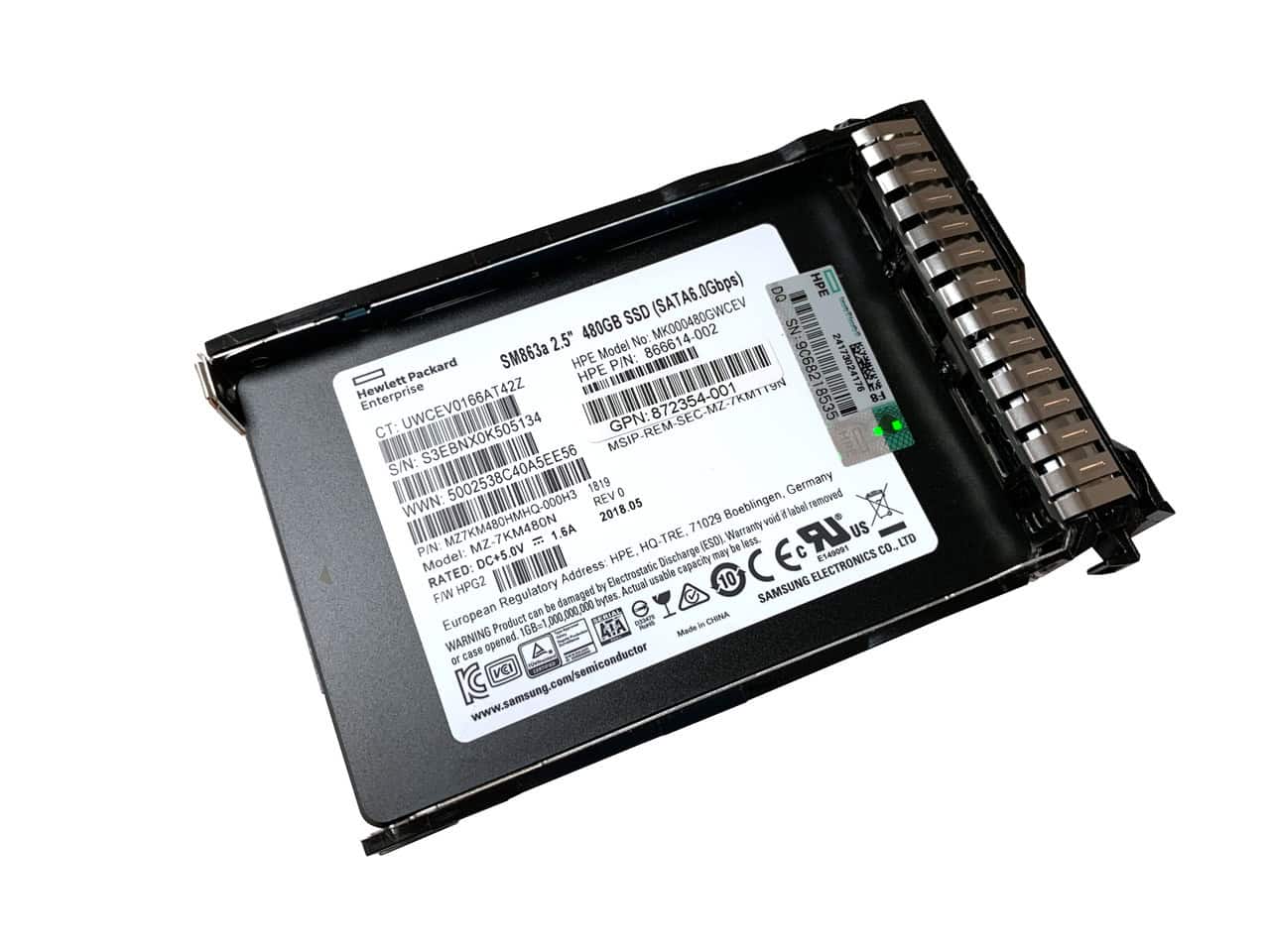 HPE 480GB SATA 6G MU SFF SC DS Reman SSD (872344R-B21) thumbnail