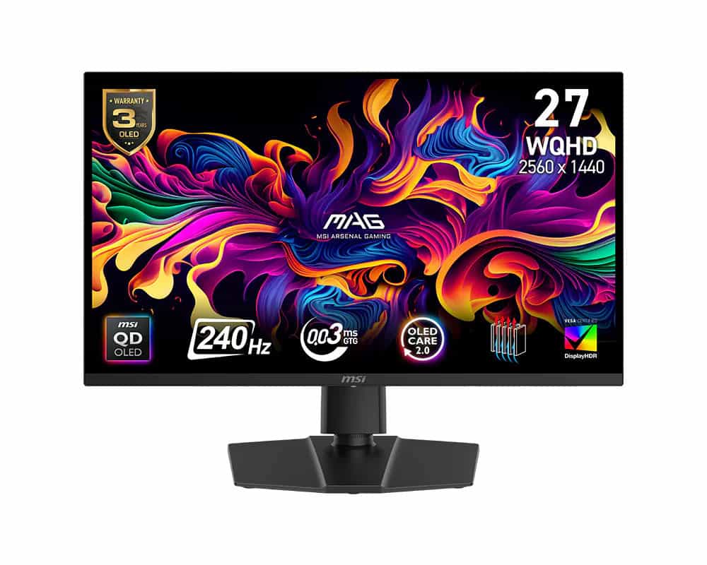 MSI MAG 271QPXDE QD-OLED E2 (67.3 cm (26.5 Zoll), schwarz, WQHD, Adaptive-Sync, USB-C, 240Hz Panel) (9S6-3CD89T-038) thumbnail