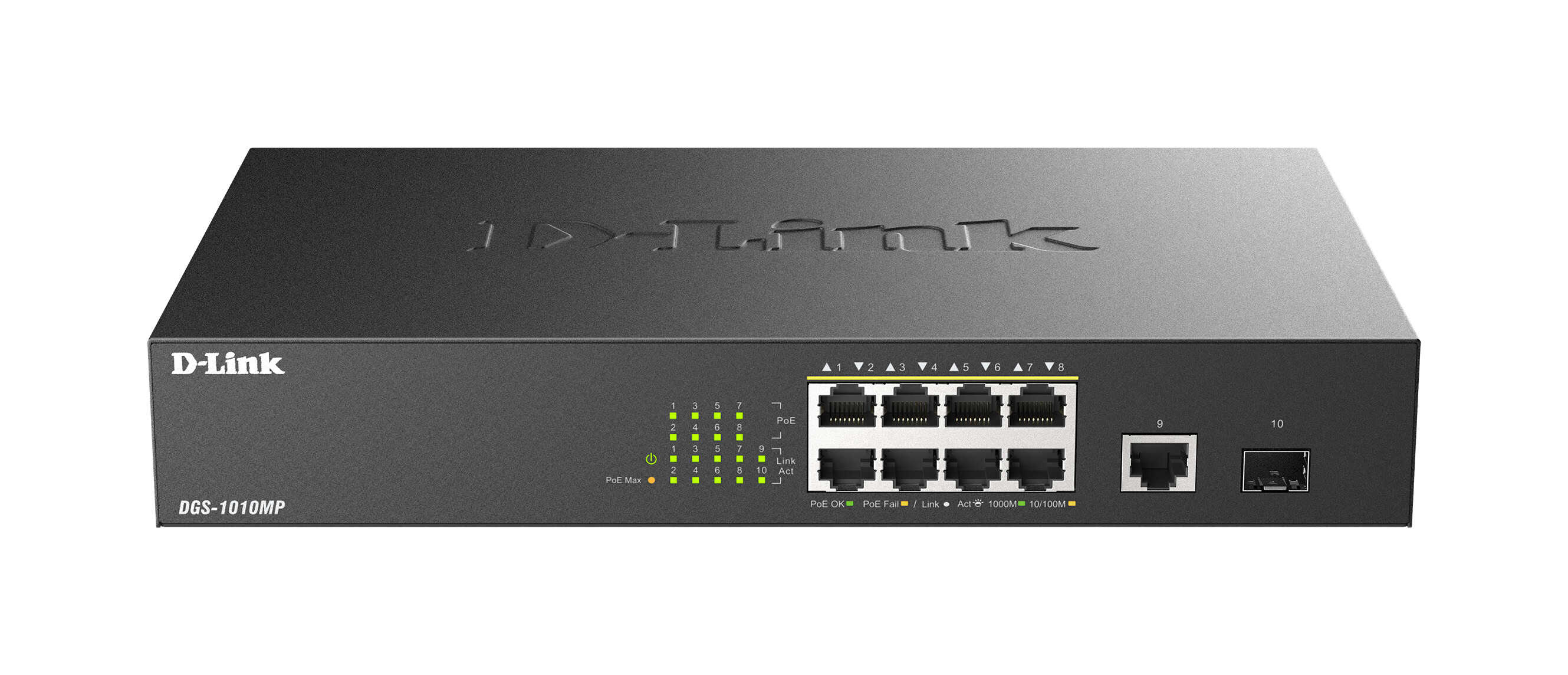 D-Link DGS-1010MP/E netwerk-switch Unmanaged L2 Gigabit Ethernet (10/100/1000) Power over Ethernet (PoE) 1U Zwart (DGS-1010MP/E) thumbnail