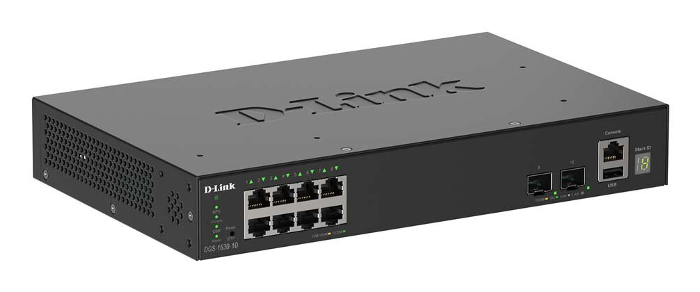 D-Link DGS-1530-10 Managed L2 Gigabit Ethernet (10/100/1000) Zwart (DGS-1530-10/E) thumbnail