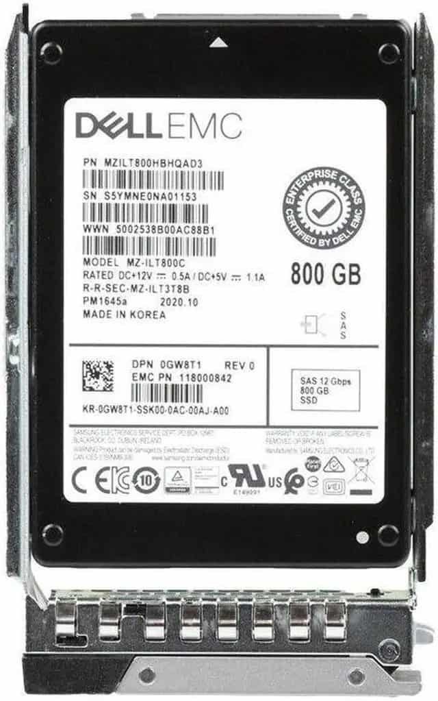 Dell SSDR,800G,IS12,2.5,M,P45A,EC (GW8T1-RFB) thumbnail