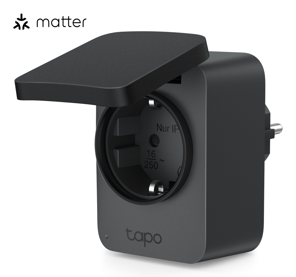 TP-Link Tapo P410M smart plug 3680 W Thuis Zwart (TAPO P410M) thumbnail