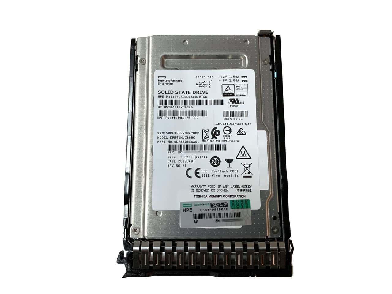HP 800GB SAS 12G WI SFF SSD for G8-G10 Servers (P06602-001) thumbnail