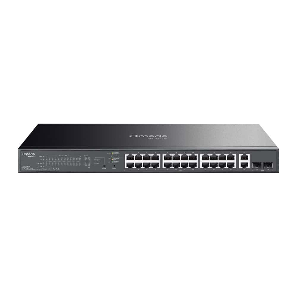 TP-Link ES228GP netwerk-switch Managed L2 Gigabit Ethernet (10/100/1000) Power over Ethernet (PoE) Zwart (ES228GP(UN)) thumbnail