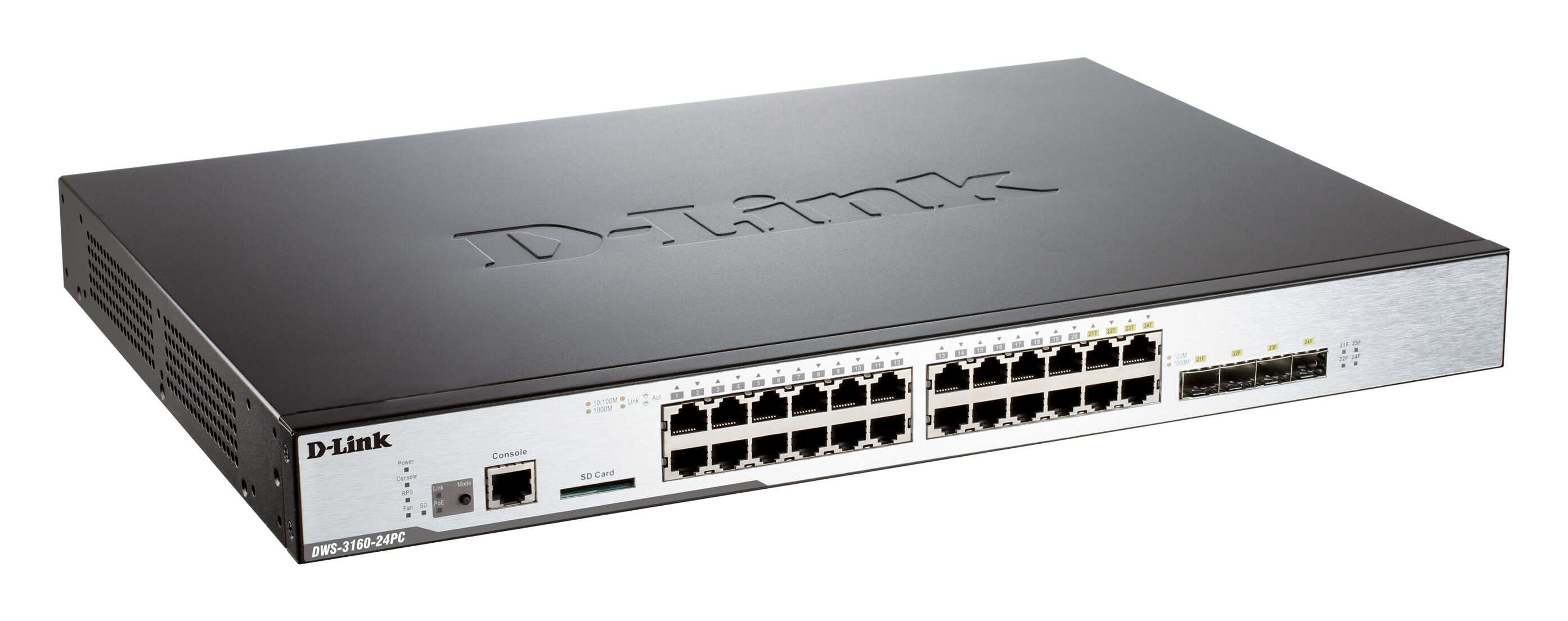 D-Link DWS-3160-24PC, Managed, L2+, Full Duplex, Power over Ethernet (PoE), Rack-mounted, 1U (DWS-3160-24PC) thumbnail