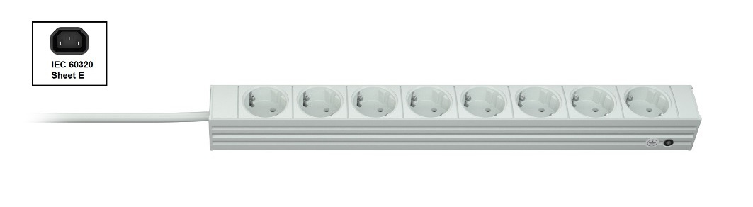 Vertiv Knürr DI-STRIP PDU, basic, 0U/1U, ingang IEC 60320 C14 230 V 10 A, uitgangen (8) Schuko (033003081) thumbnail
