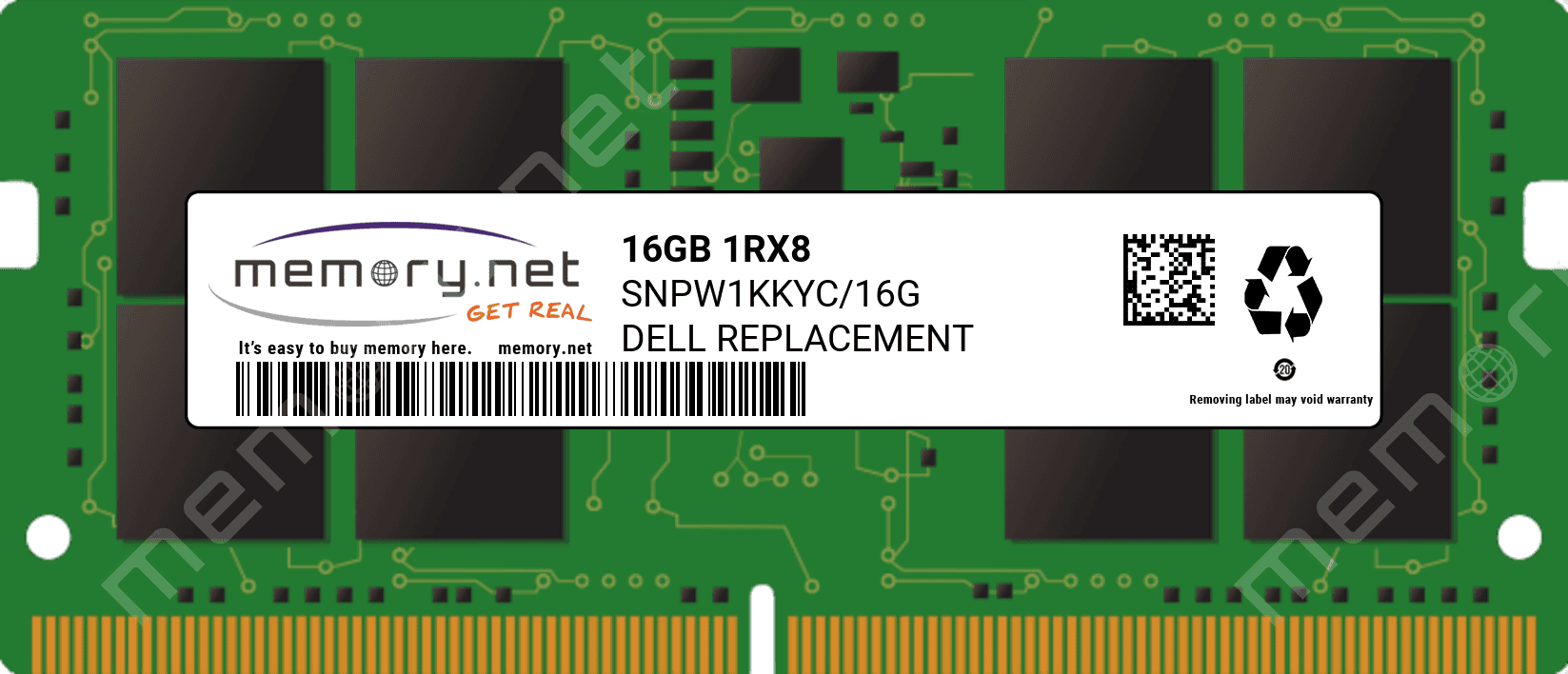 Dell Memory Upgrade - 16 GB - 1Rx8 (SNPW1KKYC/16G) thumbnail