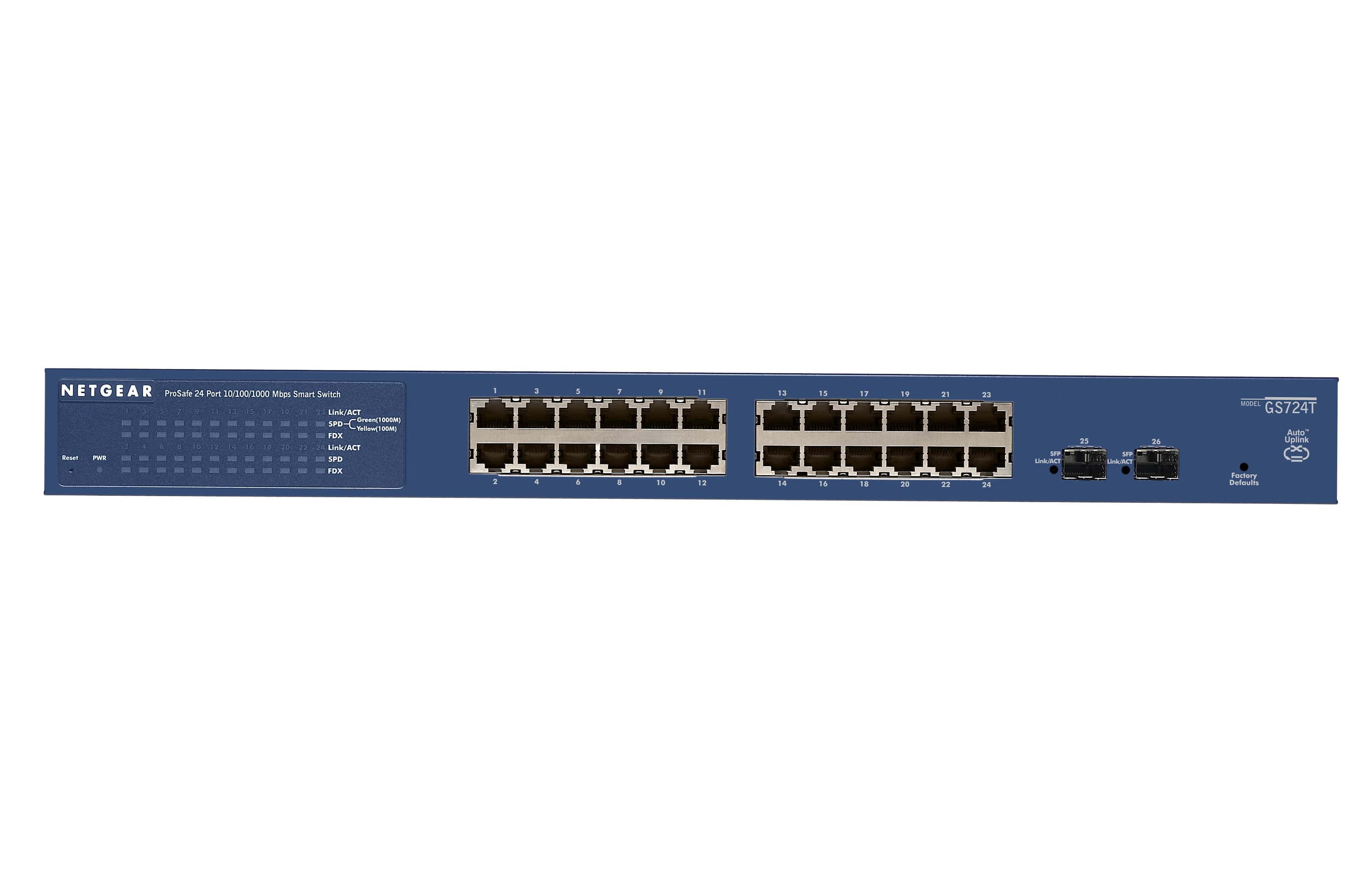 NETGEAR ProSAFE Smart Switch - GS724T - 24 Gigabit Ethernet poorten (GS724T-400EUS) thumbnail