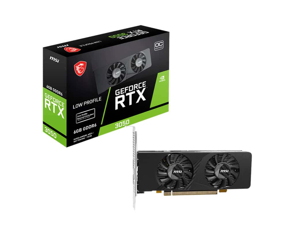 MSI GEFORCE RTX 3050 LP E 6G OC videokaart NVIDIA 6 GB GDDR6 (V812-054R) thumbnail
