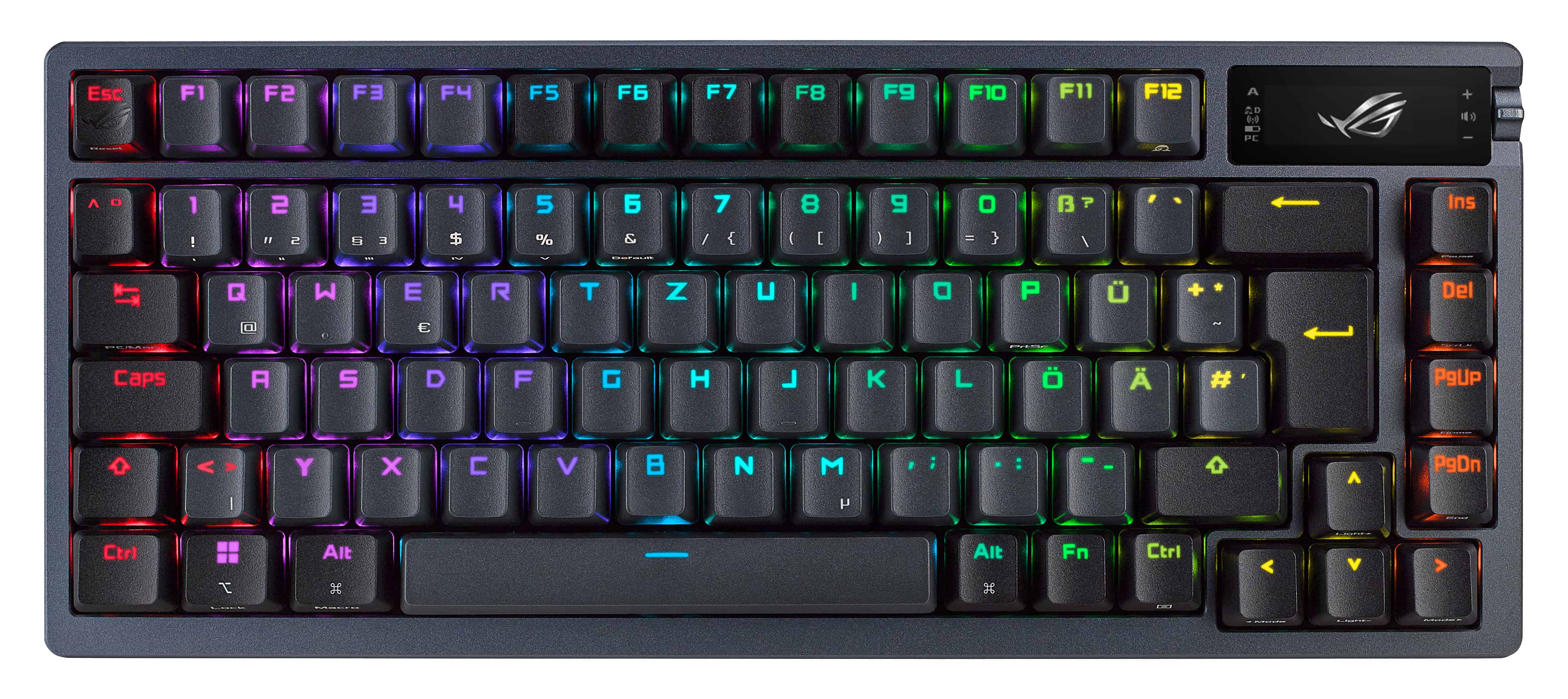 ASUS ROG AZOTH toetsenbord Gamen USB + RF Wireless + Bluetooth Zwart (90MP0316-BKNA01) thumbnail