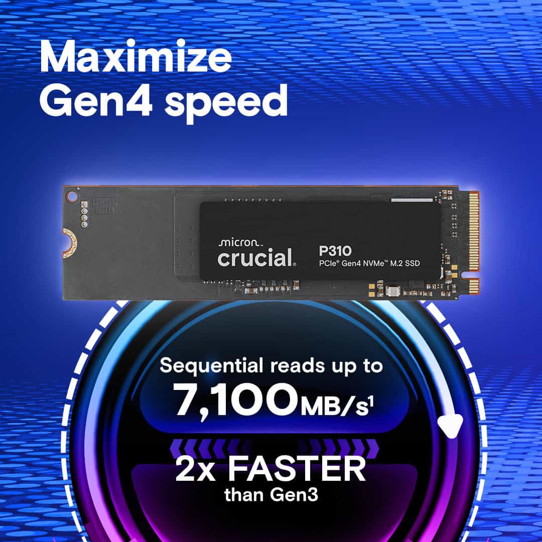 Crucial P310 - SSD - 500 GB - intern - M.2 2280 - PCIe 4.0 x4 (NVMe) (CT500P310SSD8-T) (CT500P310SSD8-T) thumbnail