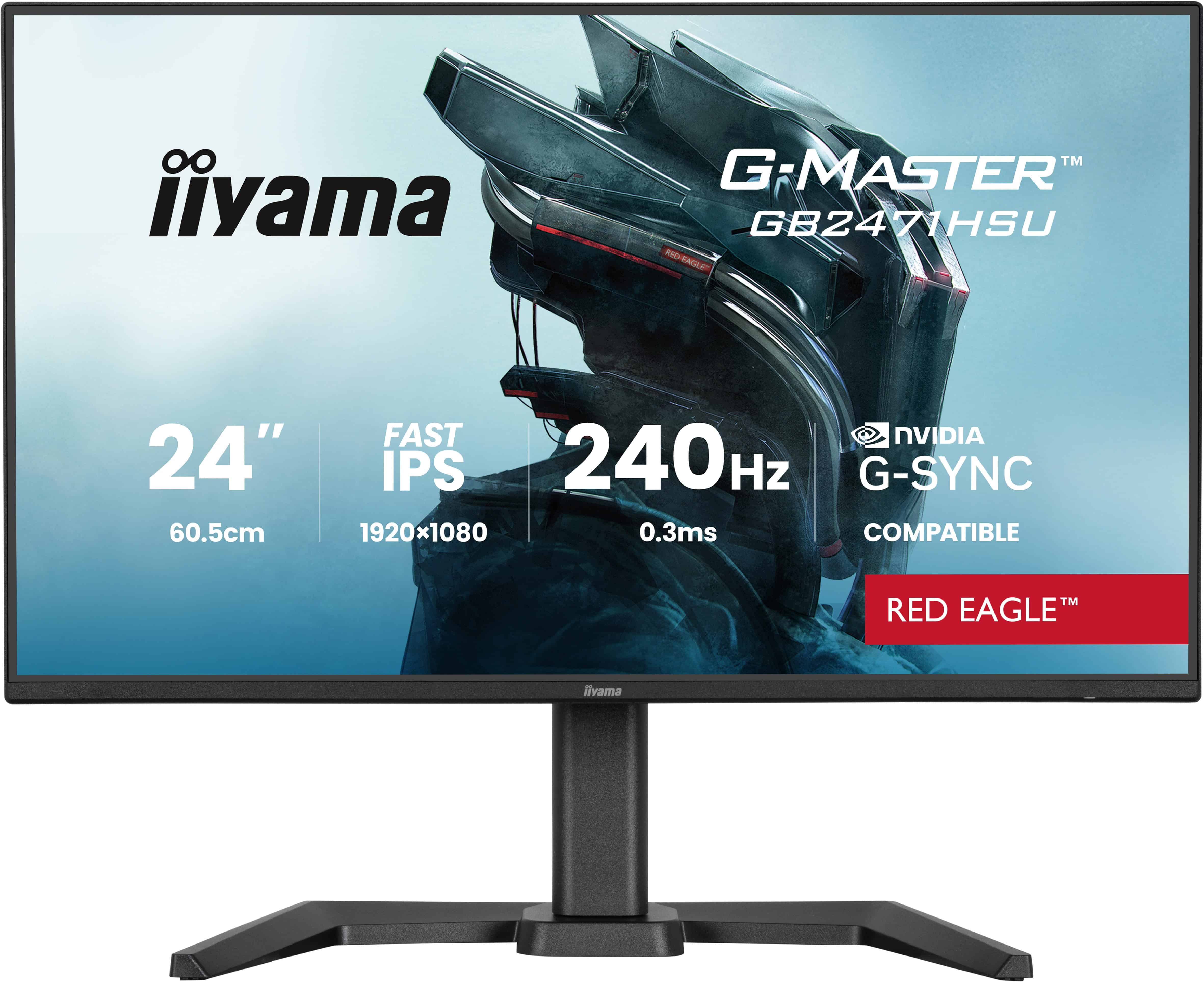iiyama G-MASTER GB2471HSU-B1 computer monitor 60,5 cm (23.8) 1920 x 1080 Pixels Full HD Zwart (GB2471HSU-B1) thumbnail