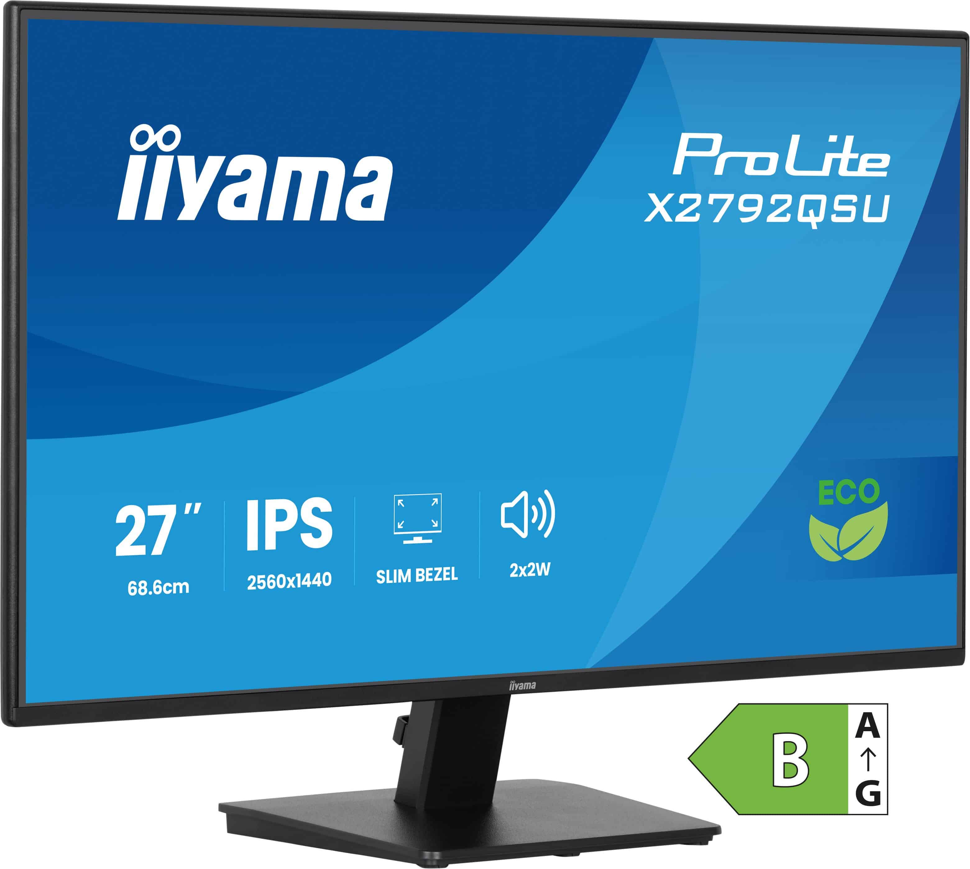iiyama ProLite X2792QSU-B1 computer monitor 68,6 cm (27) 2560 x 1440 Pixels Quad HD Zwart (X2792QSU-B1) thumbnail