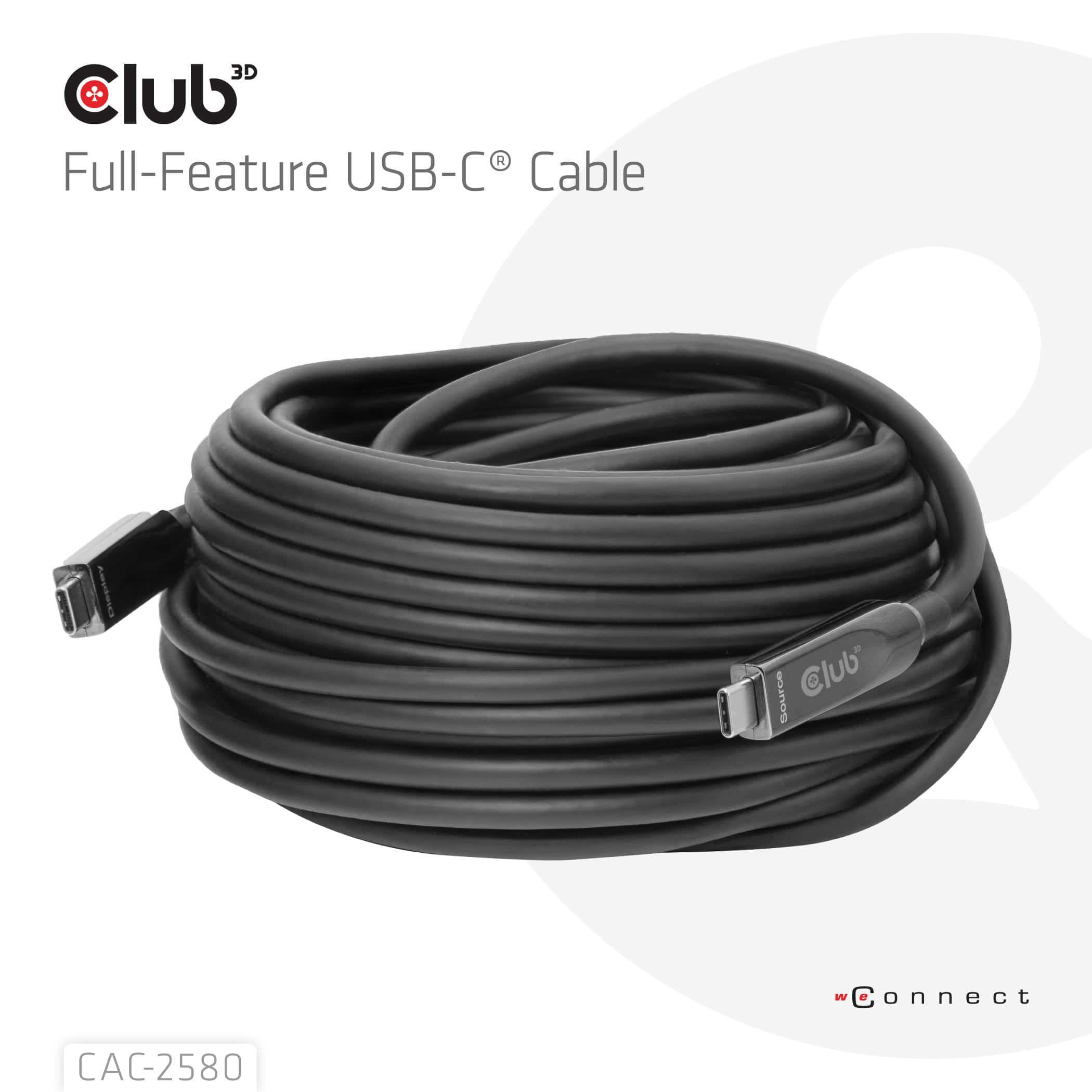 CLUB3D CAC-2580 Full-Feature USB-C® Cable 15m / 49.21ft 8K60Hz 10Gbps 60W (CAC-2580) thumbnail