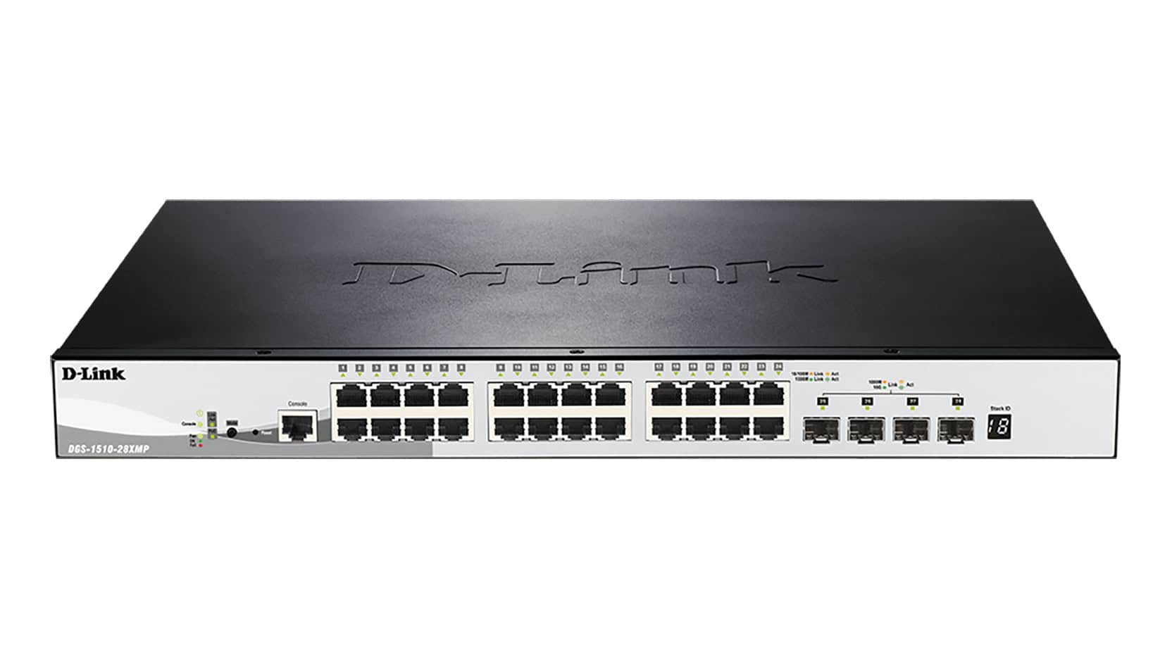 D-Link DGS-1510-28XMP netwerk-switch Managed L2/L3 Gigabit Ethernet (10/100/1000) Power over Ethernet (PoE) Zwart, Grijs (DGS-1510-28XMP) thumbnail