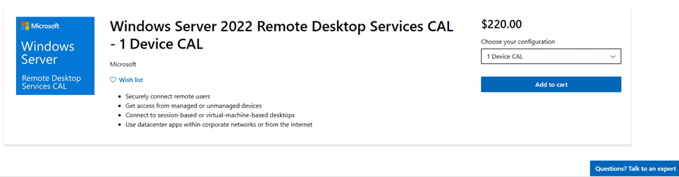 Microsoft OV-GOV Windows RDS Device-CAL LIC/SA ADD 3Y Aq Y1 (6VC-00998) thumbnail