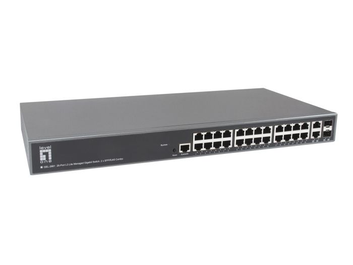 LevelOne TURING 26-Port L3 Lite Managed Gigabit Switch- 2 x SFP/RJ45 Combo (GEL-2681) thumbnail
