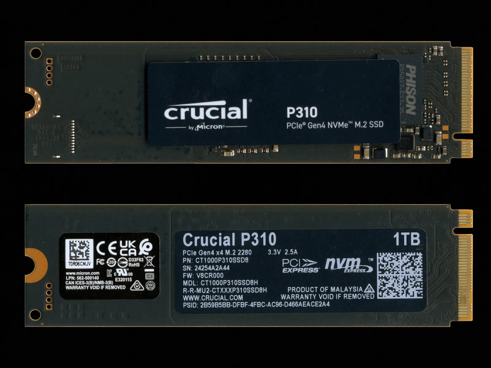 Crucial Micron Crucial P310 - SSD - 1 TB - intern - M.2 2280 - PCIe 4.0 x4 (NVMe) (CT1000P310SSD8-T) (CT1000P310SSD8-T) thumbnail