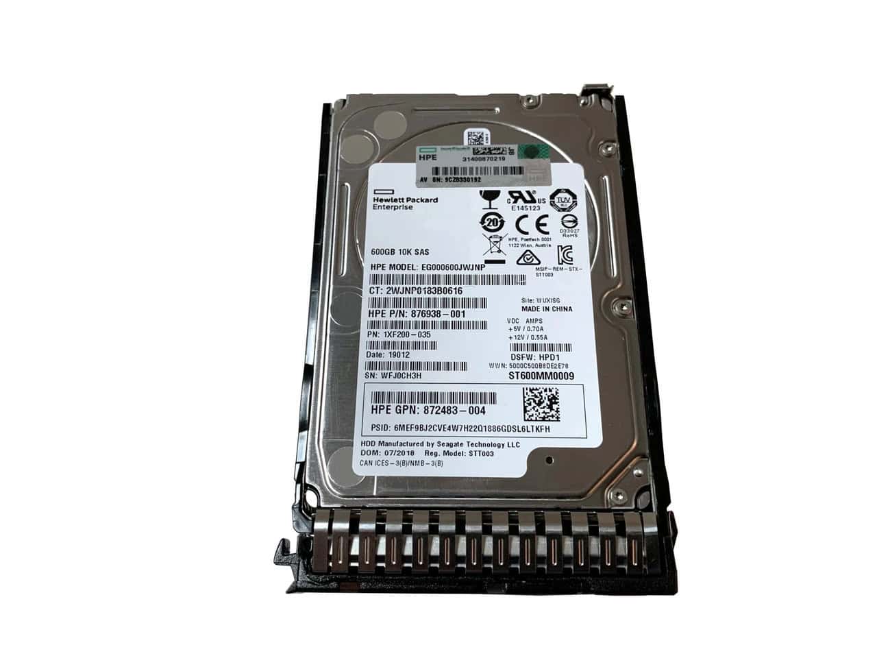 HP 600GB 12G SAS 10K 2.5 SFF (872477-S21-RFB) thumbnail