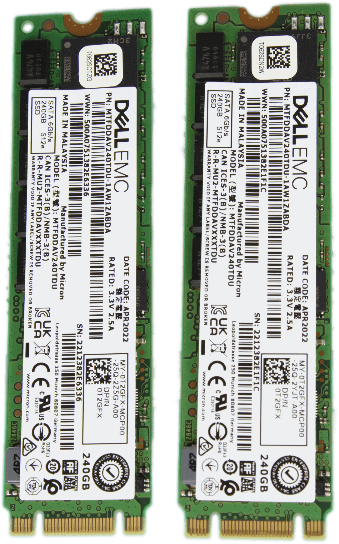 Dell 240GB M.2 6G SATA SSD (0T2GFX-RFB) thumbnail