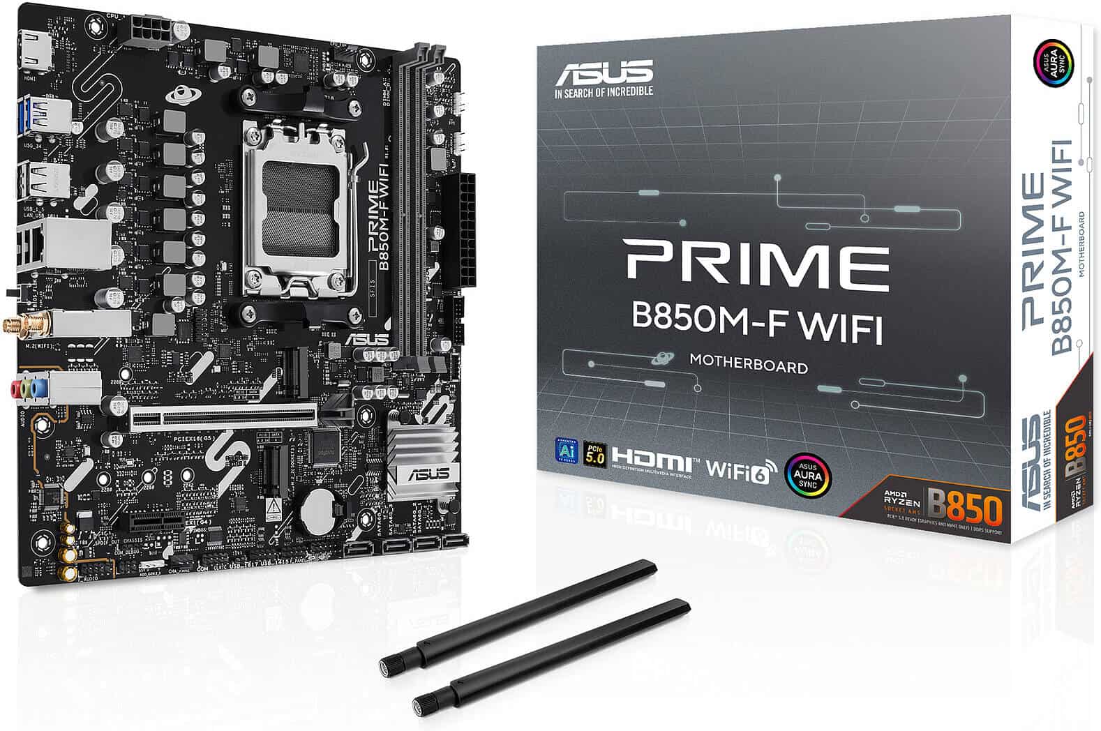 ASUS AMD PRIME B850M-F WIFI micro-ATX MB (90MB1N80-M0EAY0) thumbnail