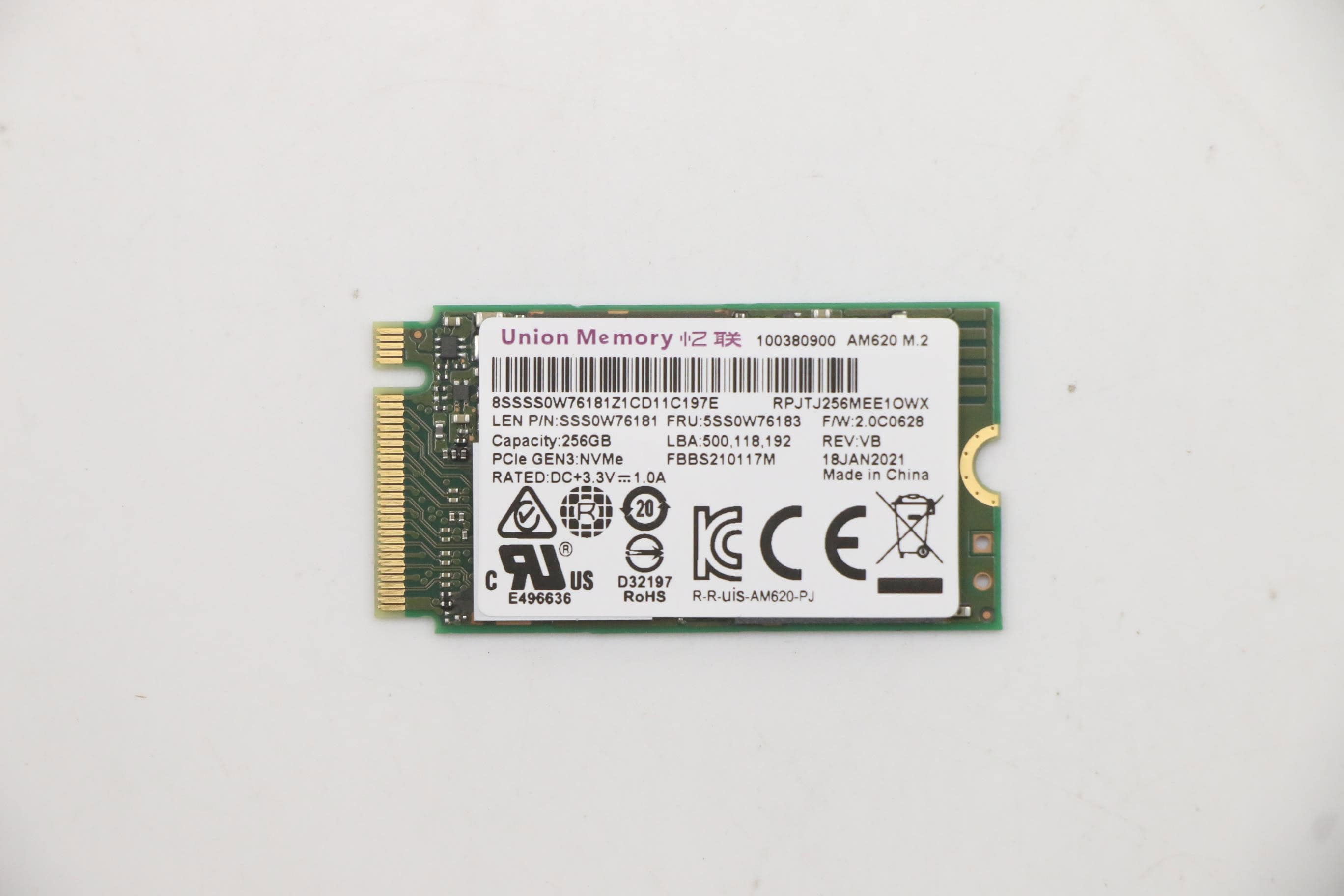 Lenovo 5SS0W76183 internal solid state drive 256 GB M.2 PCI Express 3.0 NVMe (5SS0W76183) thumbnail