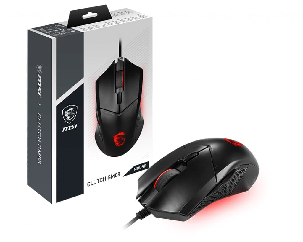 MSI Clutch GM08 muis Gamen Ambidextrous USB Type-A Optisch 4200 DPI (CLUTCH GM08) thumbnail